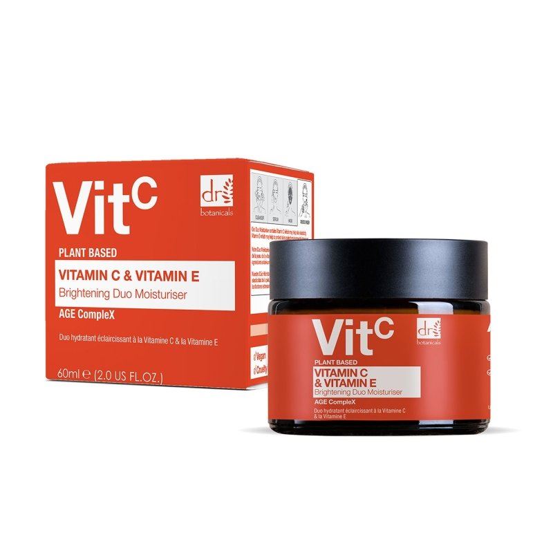 Sérum visage anti-âge à la vitamine C et à l'acide hyaluronique 30 ml + Duo hydratant éclaircissant anti-âge à la vitamine C et à la vitamine E 60 ml