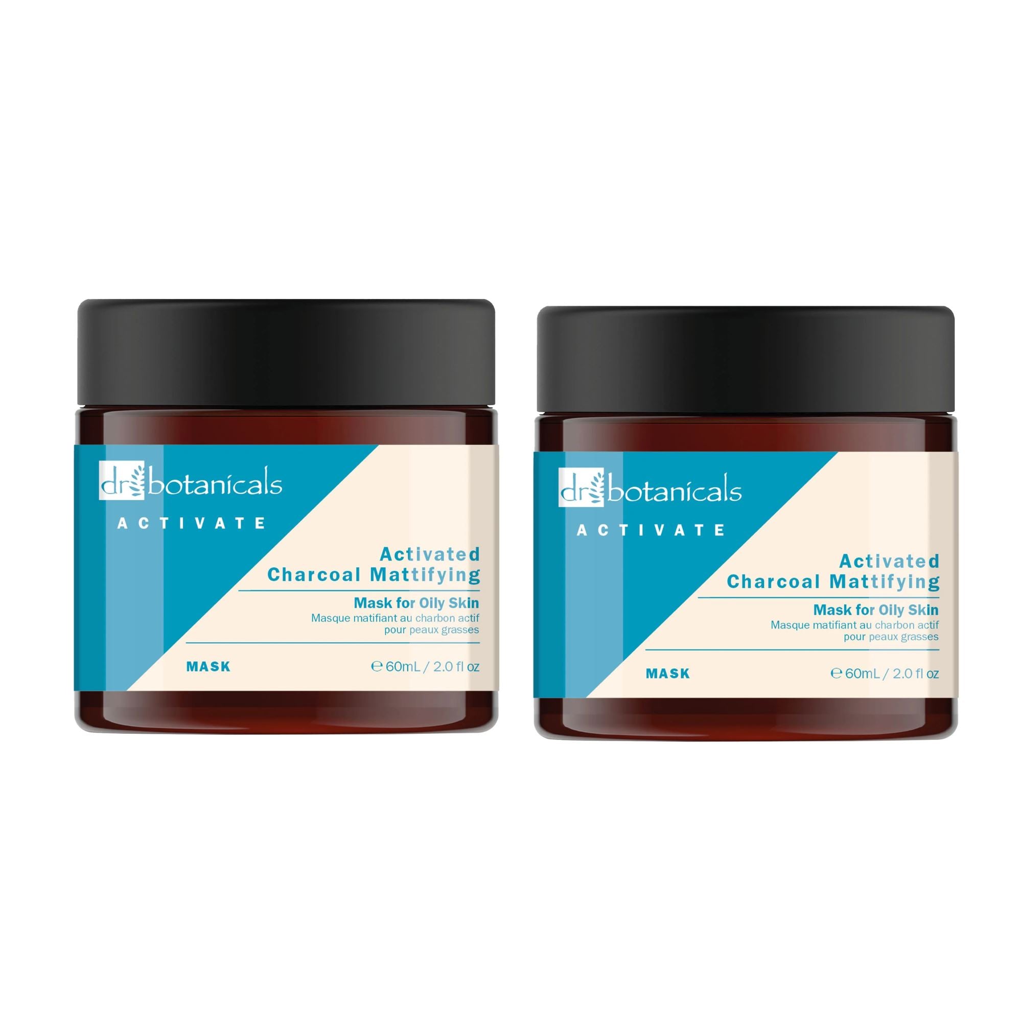 Masque matifiant au charbon actif pour peaux grasses 60 ml - Lot de 2 Ă prix avantageux