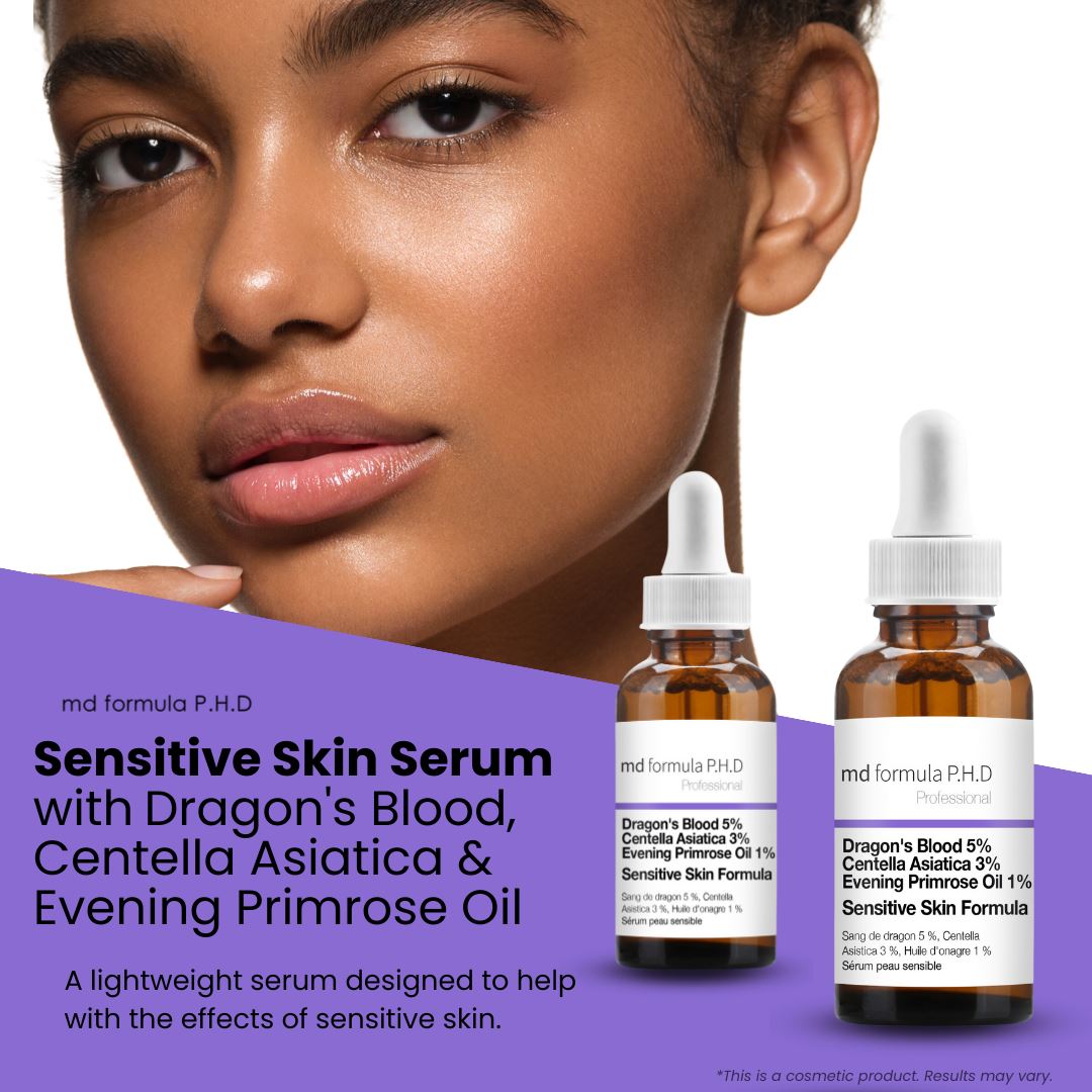 Sérum pour peaux sensibles à base de sang de dragon 5 %, de centella asiatica 3 %, d'huile d'onagre 1 % (30 ml)