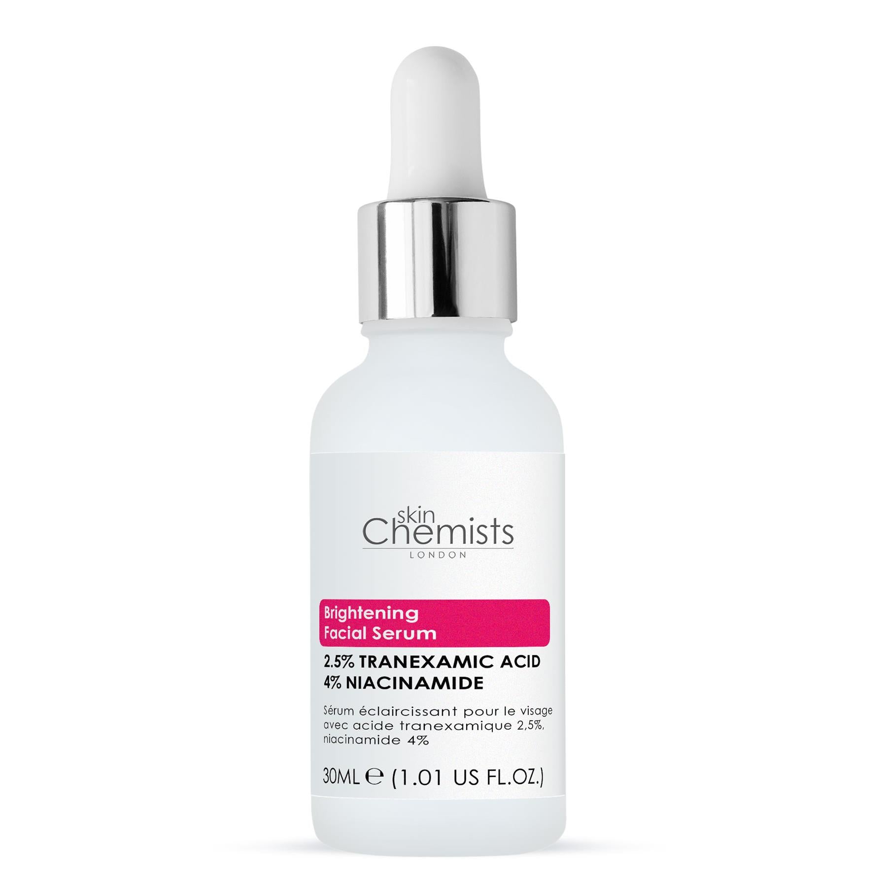 Sérum éclaircissant visage skinChemists à l'acide tranexamique 2,5 % et à la niacinamide 4 % 30 ml