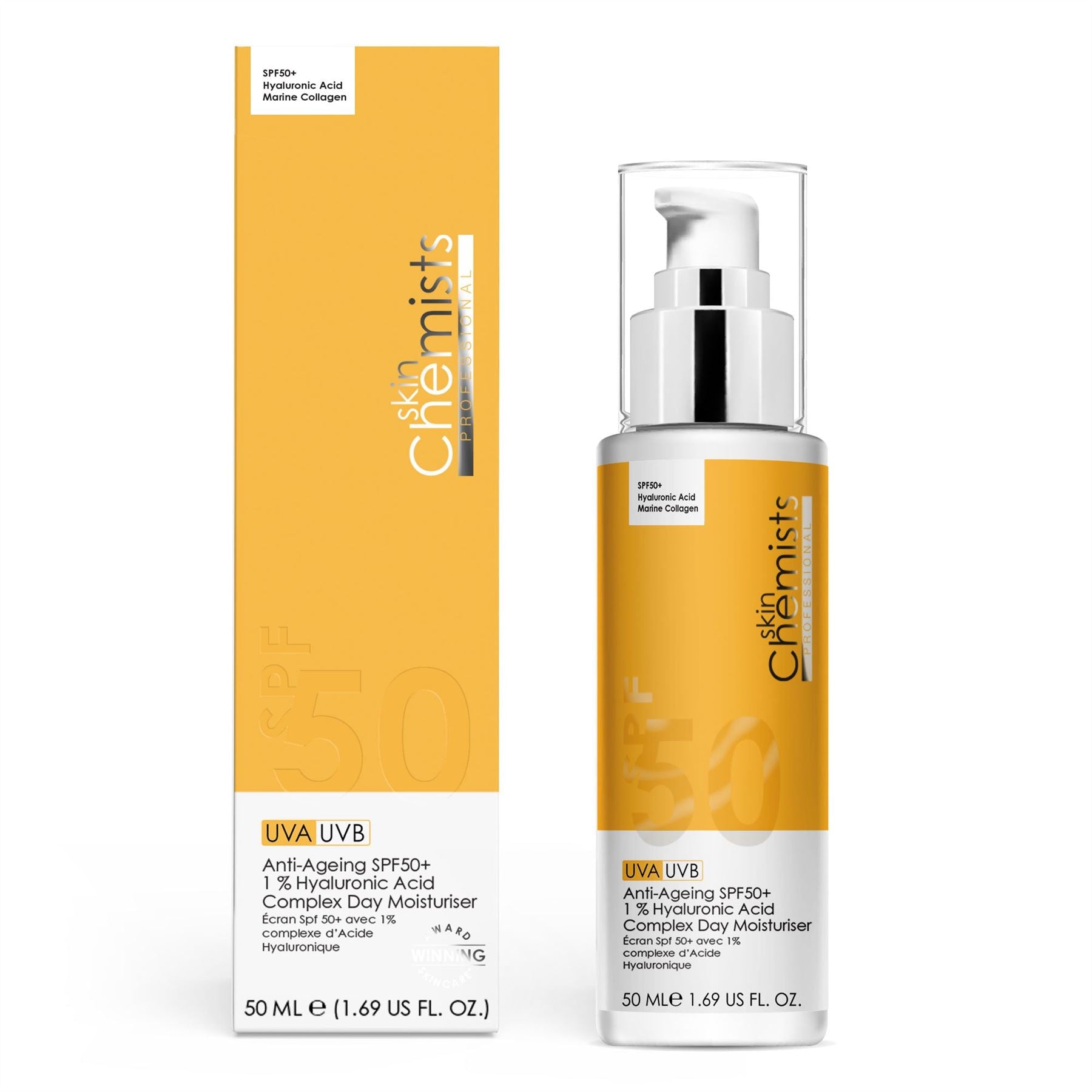 Anti-Aging Tagescreme mit LSF 50, 1 % Hyaluronsäure, 50 ml