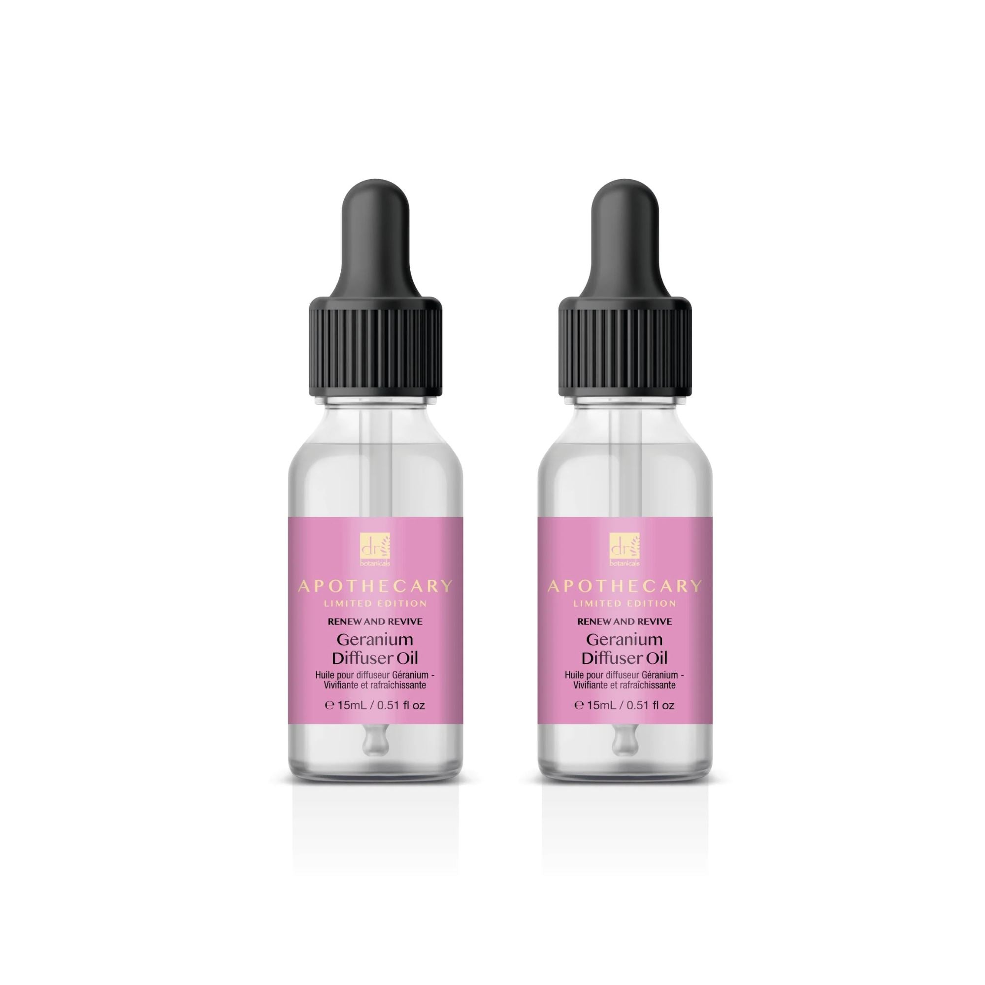 Huile pour diffuseur de géranium Renew & Revive 15 ml - Pack économique de 2