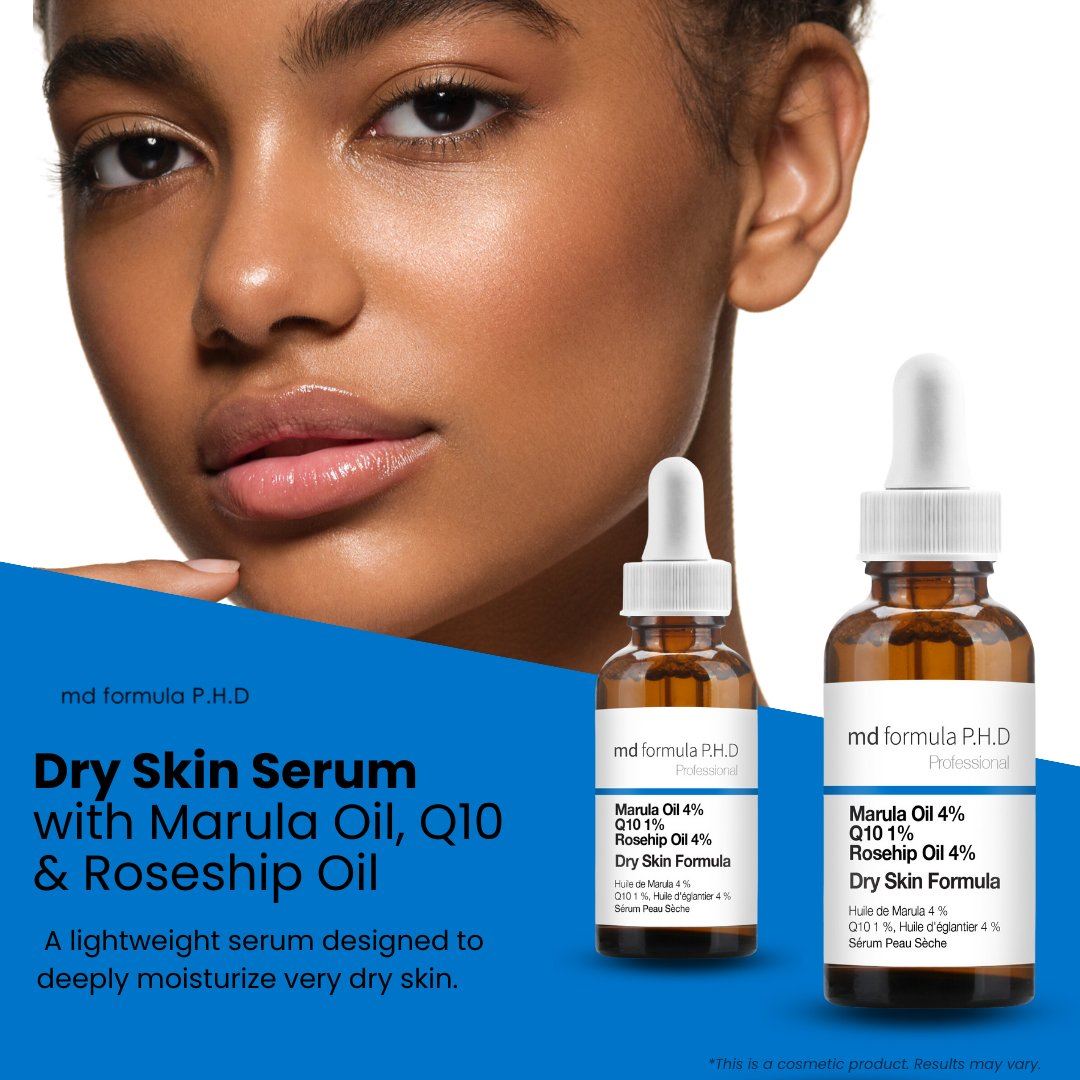 Serum für trockene Haut mit 4 % Marulaöl, 1 % Q10 und 4 % Hagebuttenöl, 30 ml