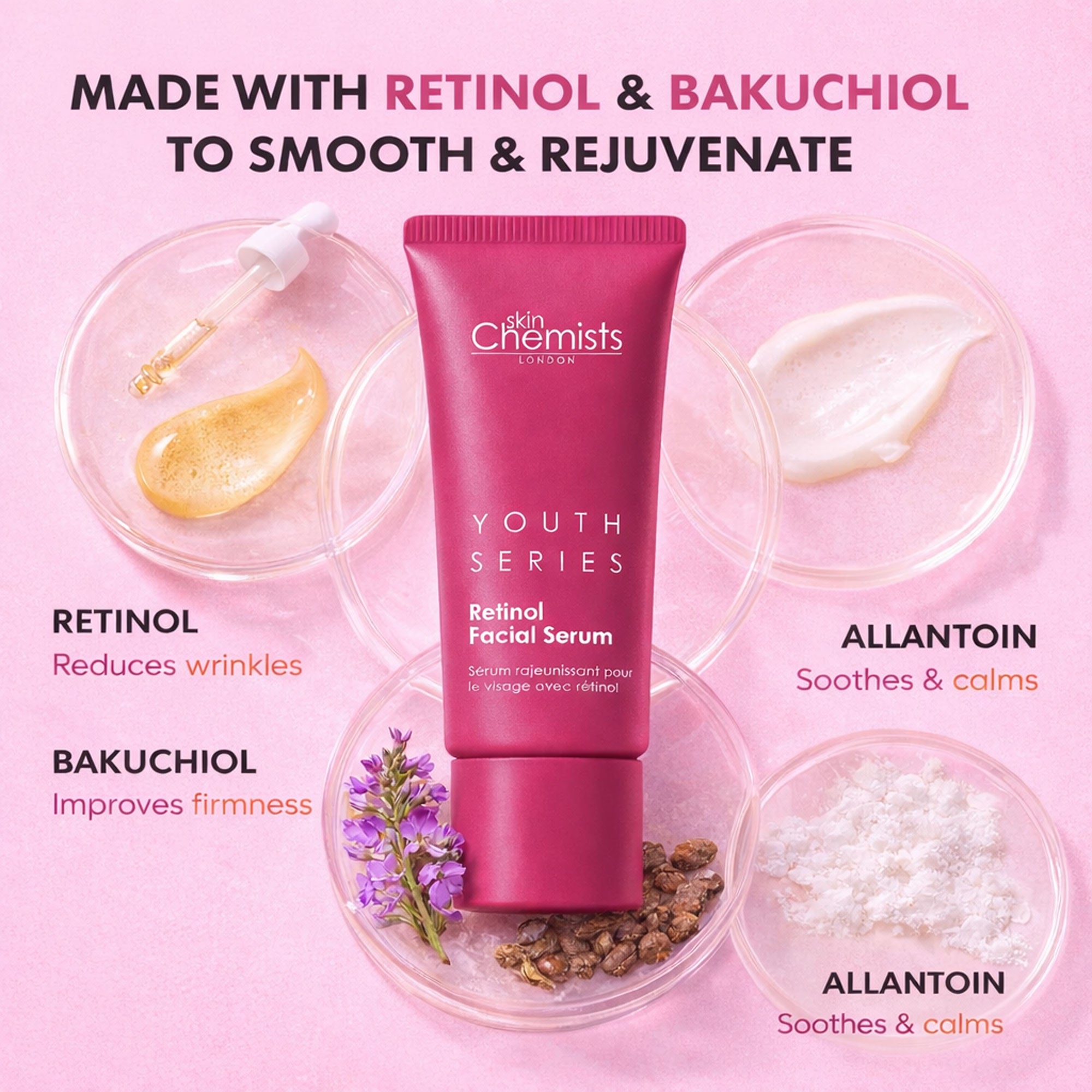 skinChemists Retinol and Bakuchiol Dual Anti-Aging Facial Serum 30ml