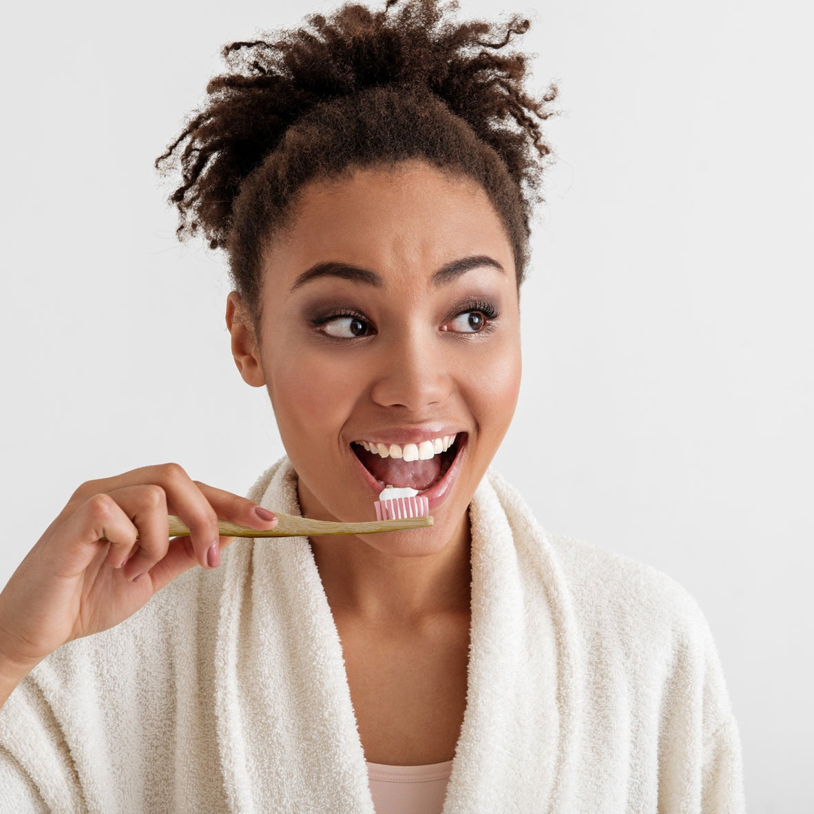 Bambuszahnbürste, rosa