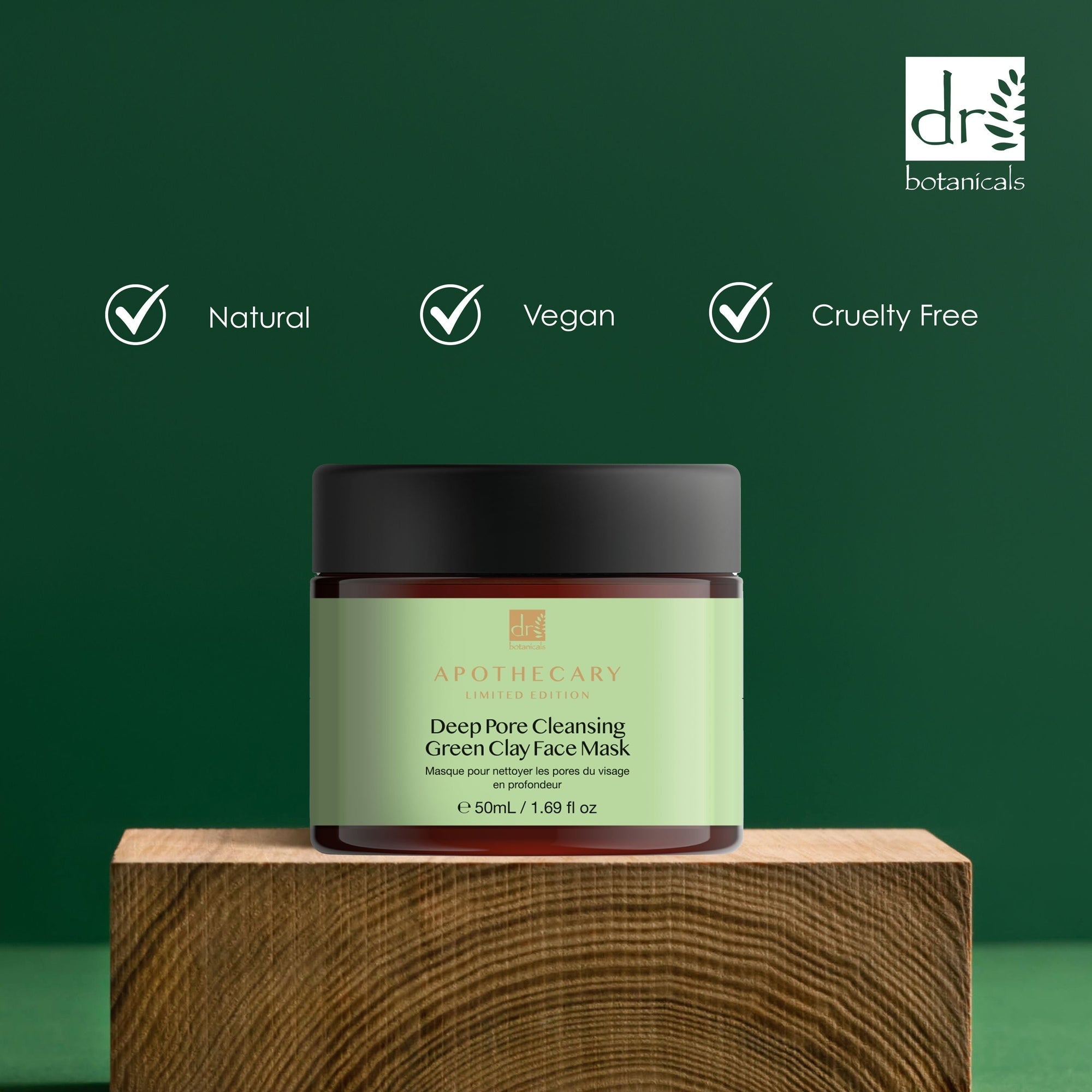 Tiefenreinigende Gesichtsmaske mit grüner Tonerde, 50 ml