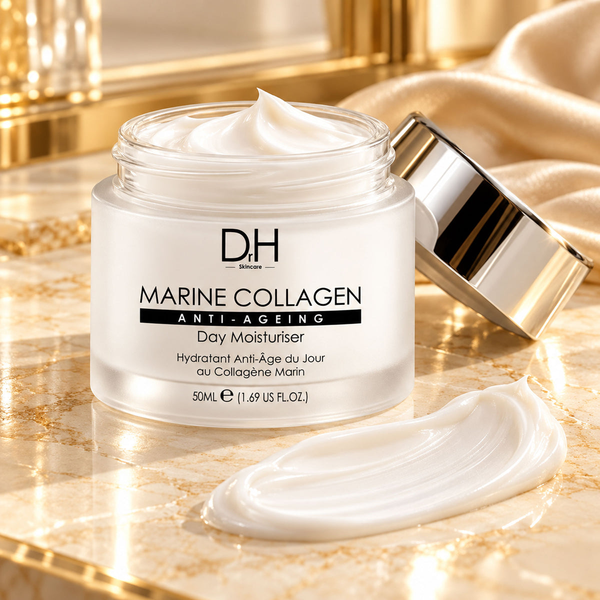 Hidratante de día antiedad con colágeno marino, 50ml