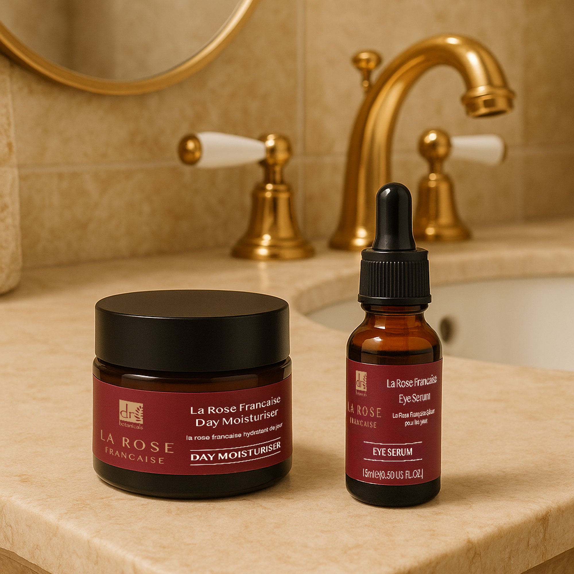 Anti-Aging La Rose Française Duo Feuchtigkeitscreme & Augenserum-Set