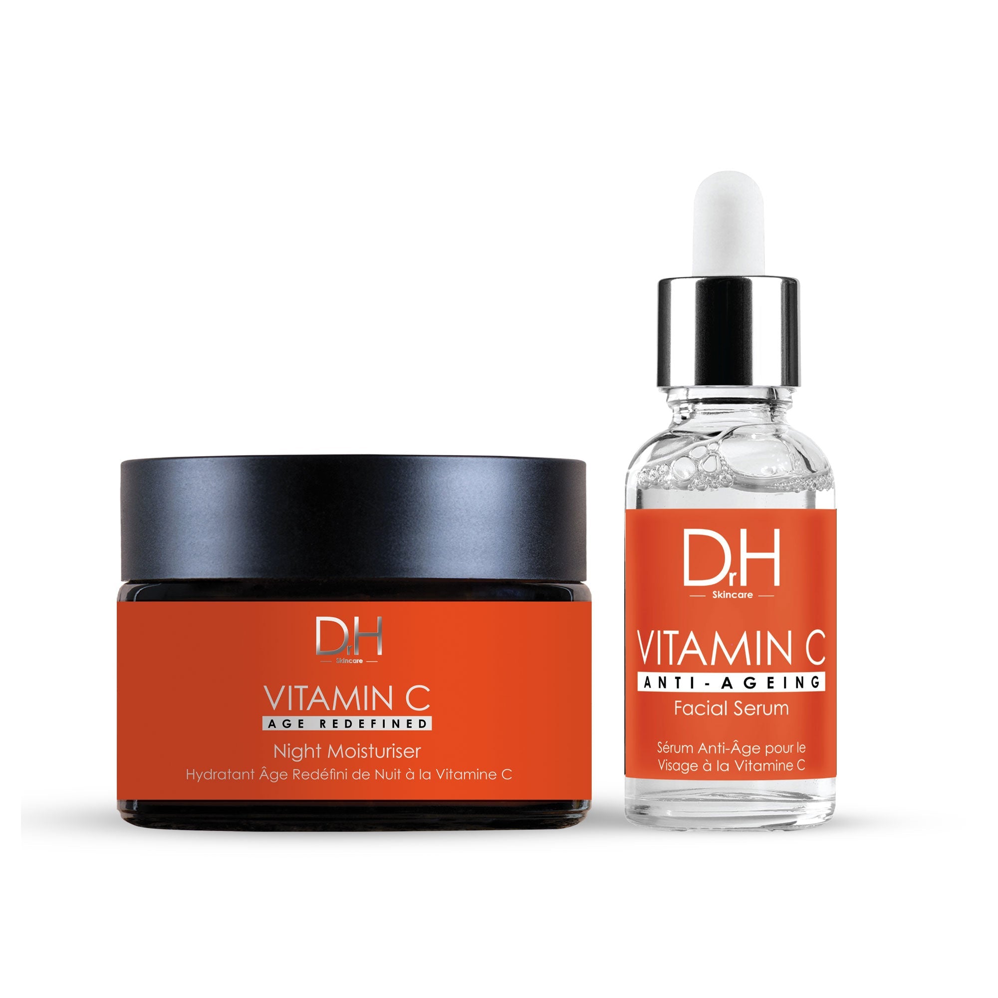 Anti-Aging Vitamin C Gesichtsserum 30 ml + Vitamin C Anti-Aging Nachtcreme 60 ml
