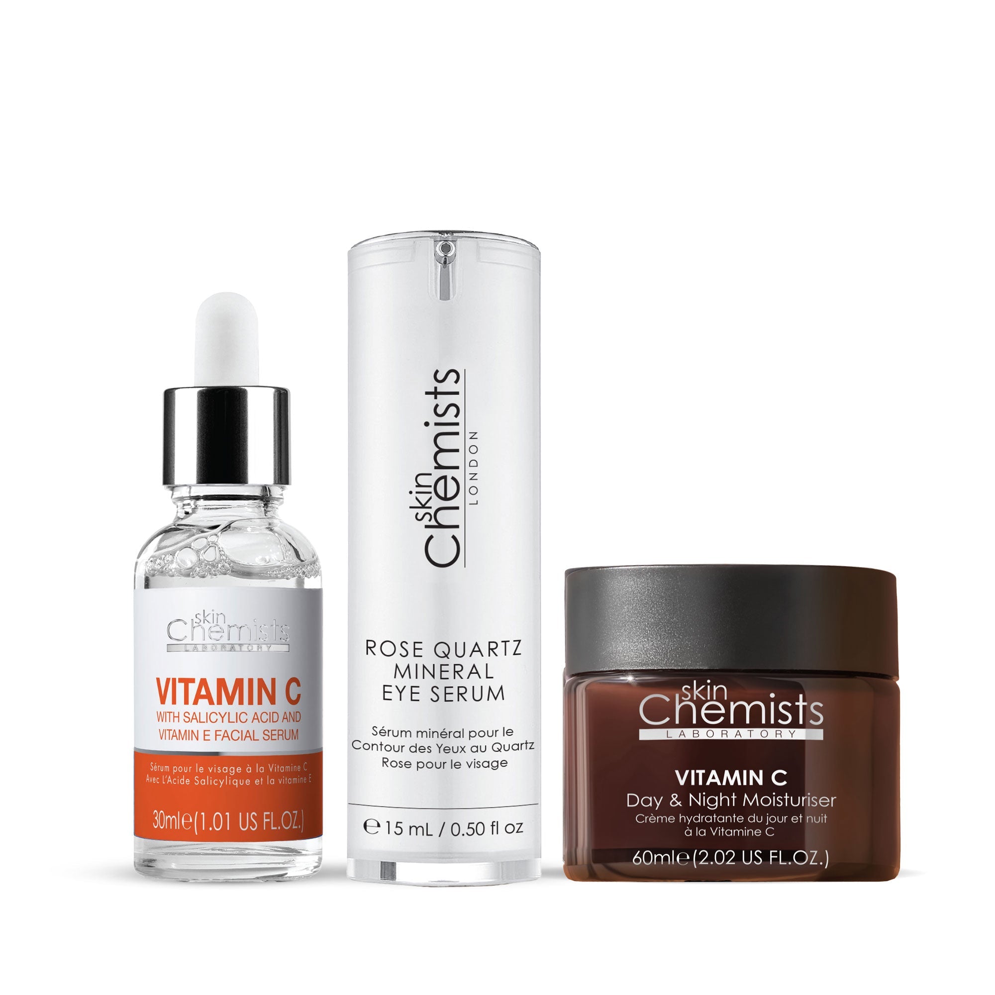 Anti-Aging-Set aus Rosenquarz und Vitamin C