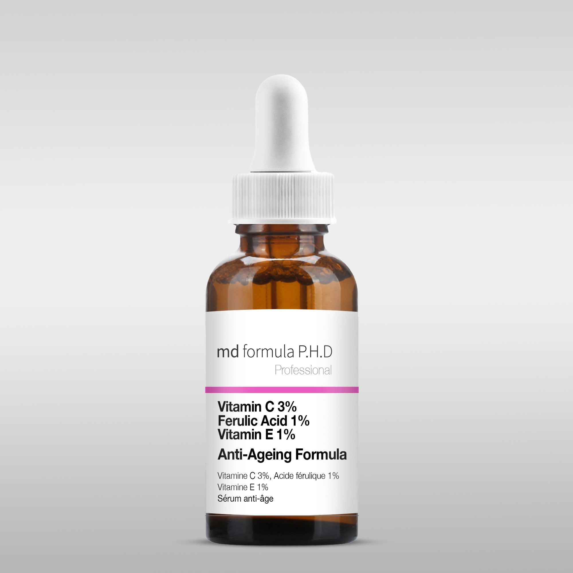 Anti-Aging-Serum mit 3 % Vitamin C, 1 % Ferulasäure und 1 % Vitamin E, 30 ml