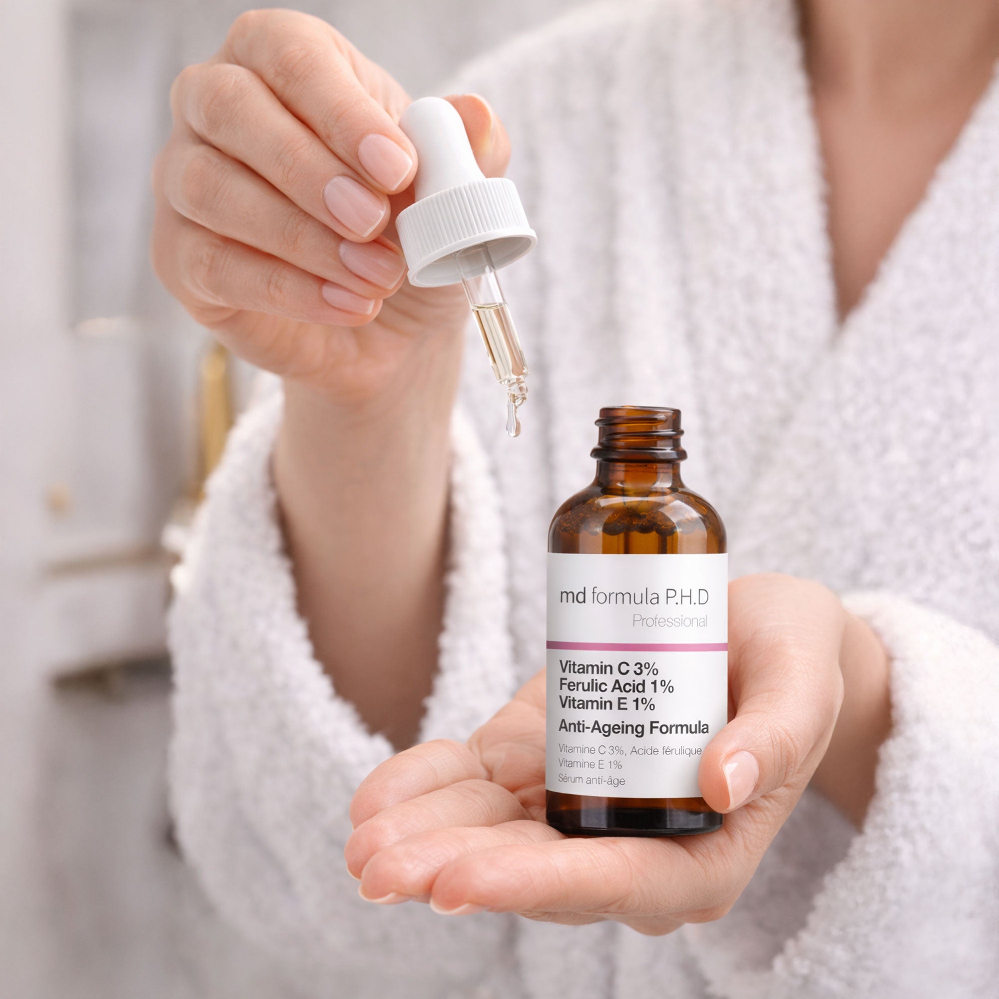 Anti-Aging-Serum mit 3 % Vitamin C, 1 % Ferulasäure und 1 % Vitamin E, 30 ml