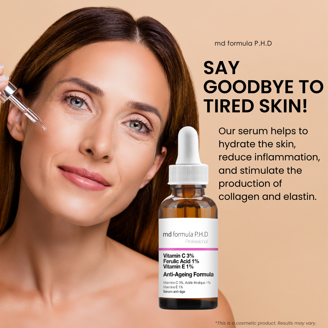 Sérum anti-âge Vitamine C 3 %, Acide férulique 1 %, Vitamine E 1 % - Lot de 2 flacons de 30 ml à prix avantageux