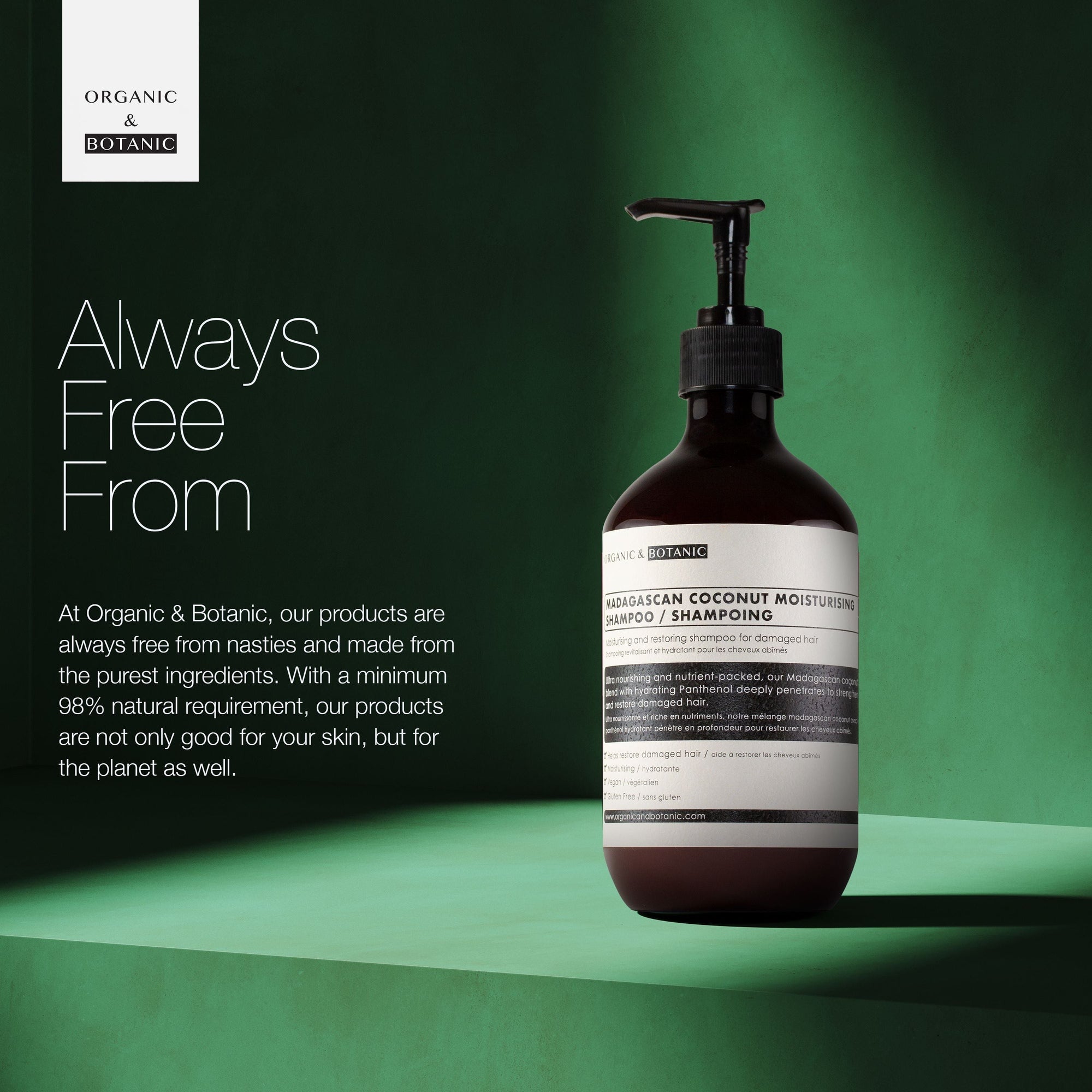 Shampoing hydratant à la noix de coco de Madagascar, lot de 2 x 500 ml