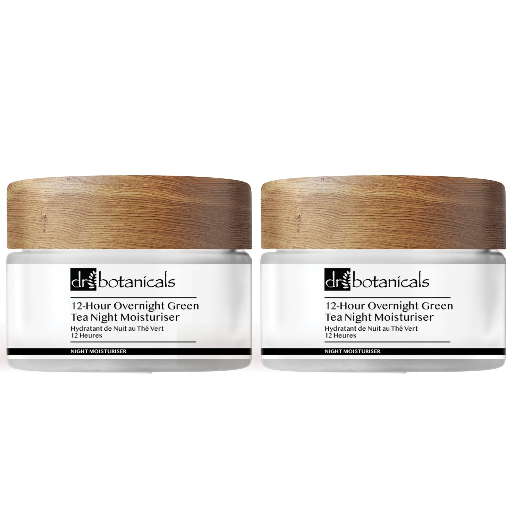 Crème de nuit hydratante au thé vert 12 heures, lot de 2 x 50 ml