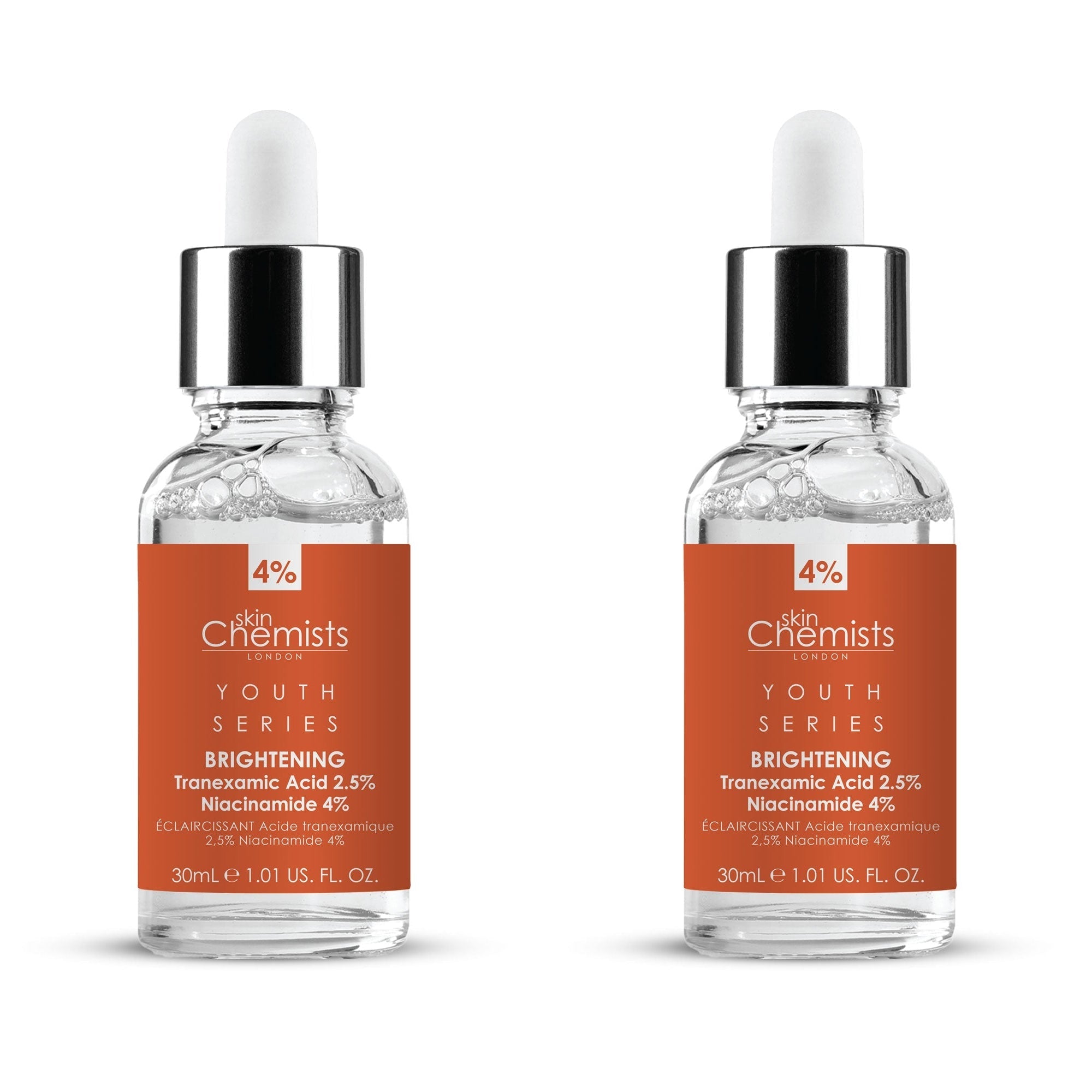 Youth Series Tranexamsäure 2,5 %, Niacinamid 4 % Aufhellendes Serum 30 ml x 2 Duo-Pack