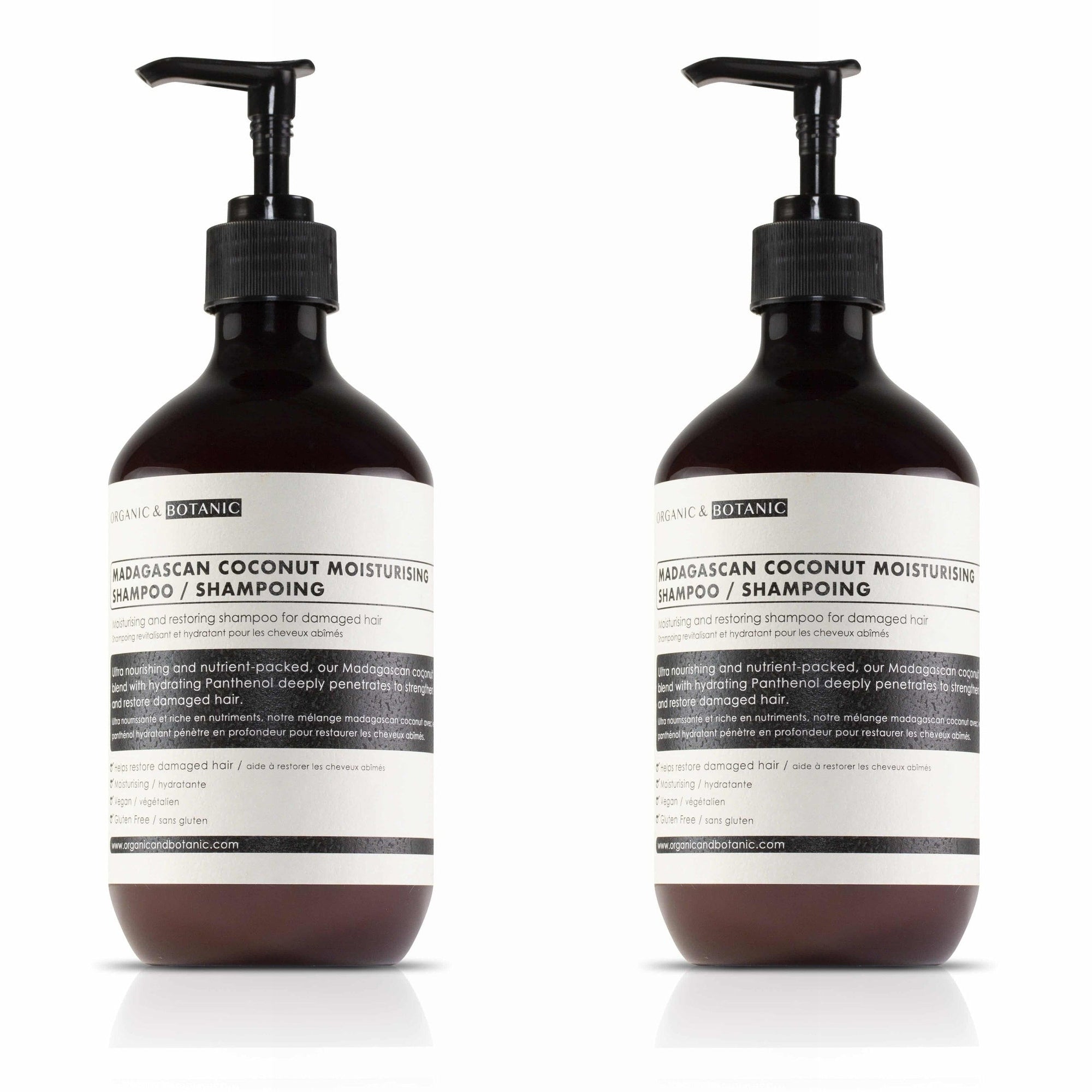Madagascan Coconut Moisturising Shampoo 500ml x 2 Duo Pack