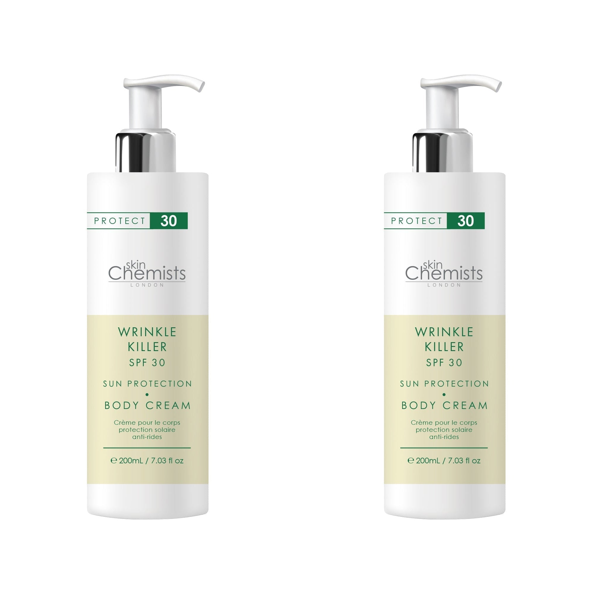 Faltenbekämpfende Sonnenschutz-Körpercreme LSF 30, 2 x 200 ml, Doppelpackung