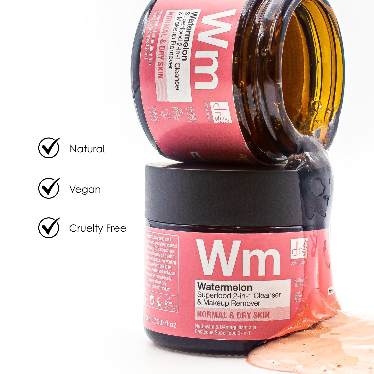 Wassermelonen-Superfood 2-in-1-Reinigungsgel & Make-up-Entferner 60 ml x 2 Duo-Pack