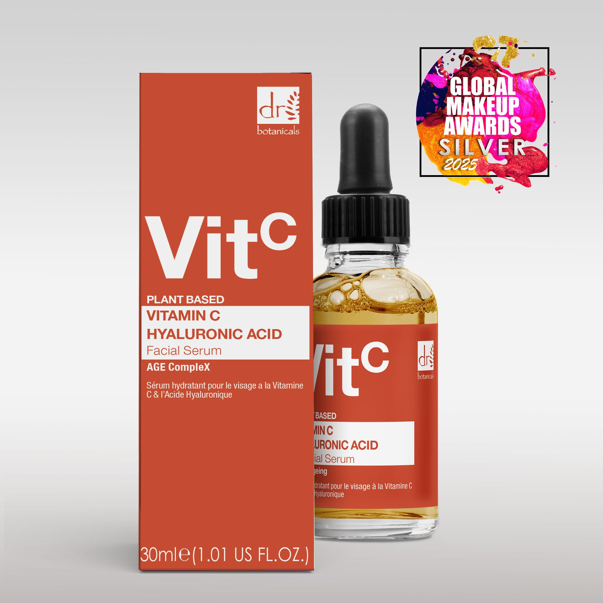 Feuchtigkeitsspendendes Gesichtsserum mit 5 % Vitamin C und 2 % Hyaluronsäure, 30 ml