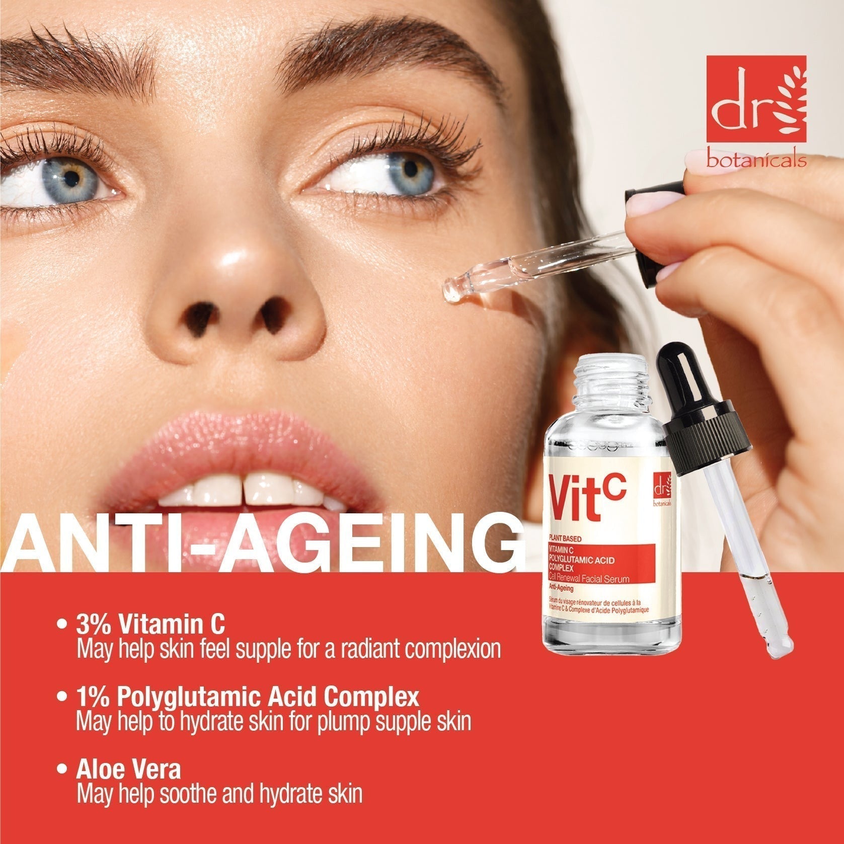 Vitamin C 3 % & Polyglutaminsäure-Komplex 1 % & Aufhellendes Gesichtsserum 30 ml