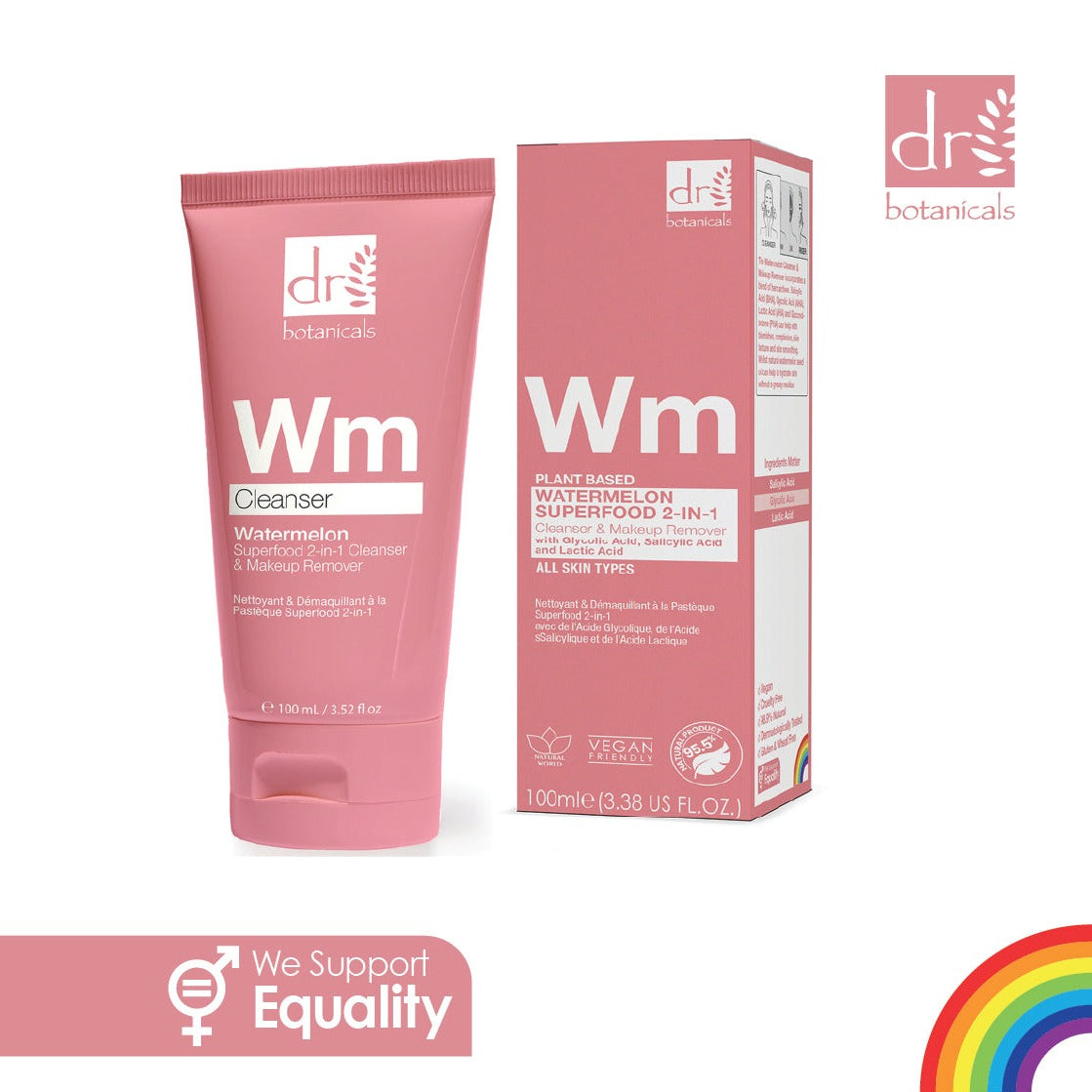 Wassermelonen-Superfood 2-in-1 Reinigungs- und Make-up-Entferner mit Glykolsäure, Salicylsäure und Milchsäure, 2 x 100 ml (Duo-Pack)