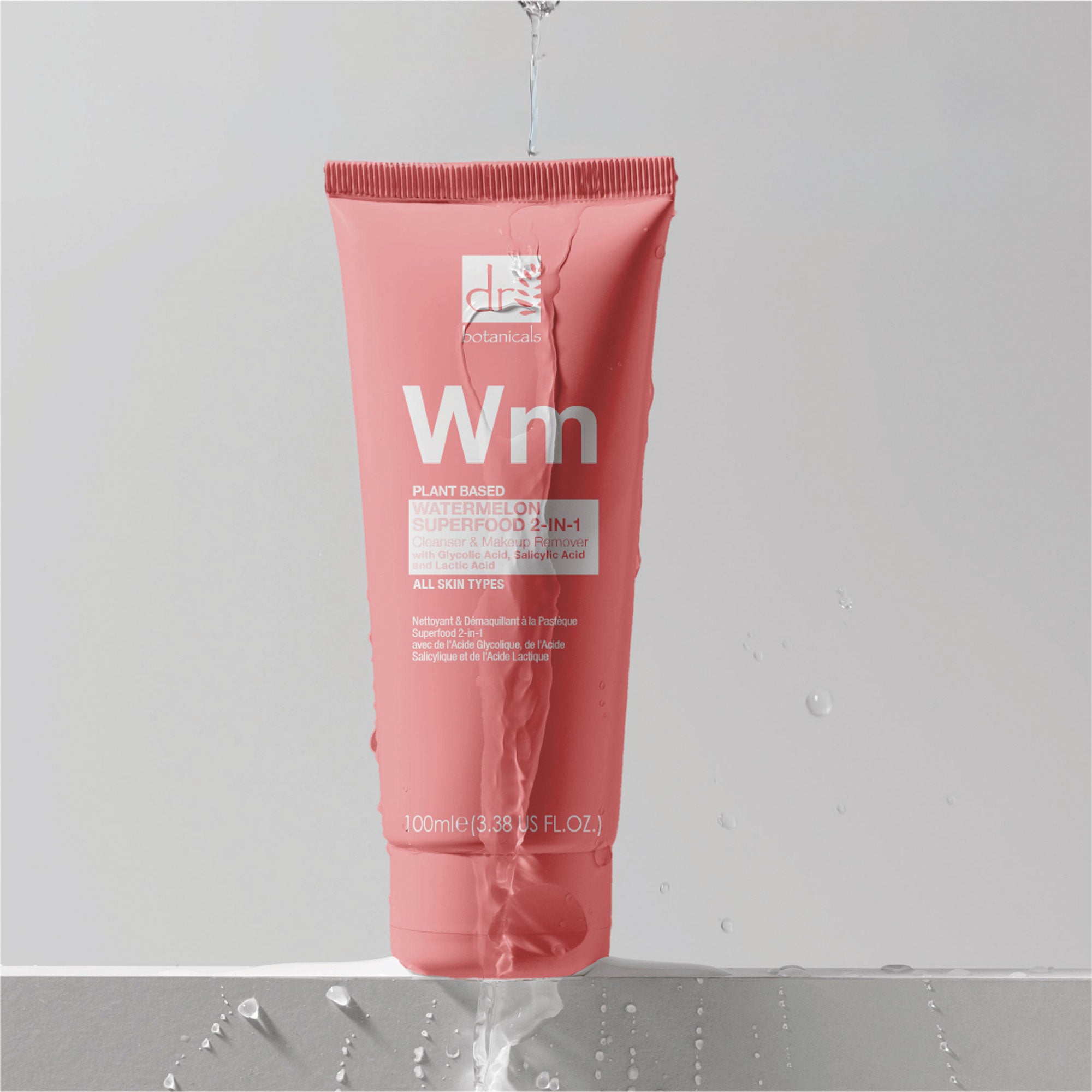 Wassermelonen-Superfood 2-in-1 Reinigungs- und Make-up-Entferner 100 ml mit Glykolsäure, Salicylsäure und Milchsäure