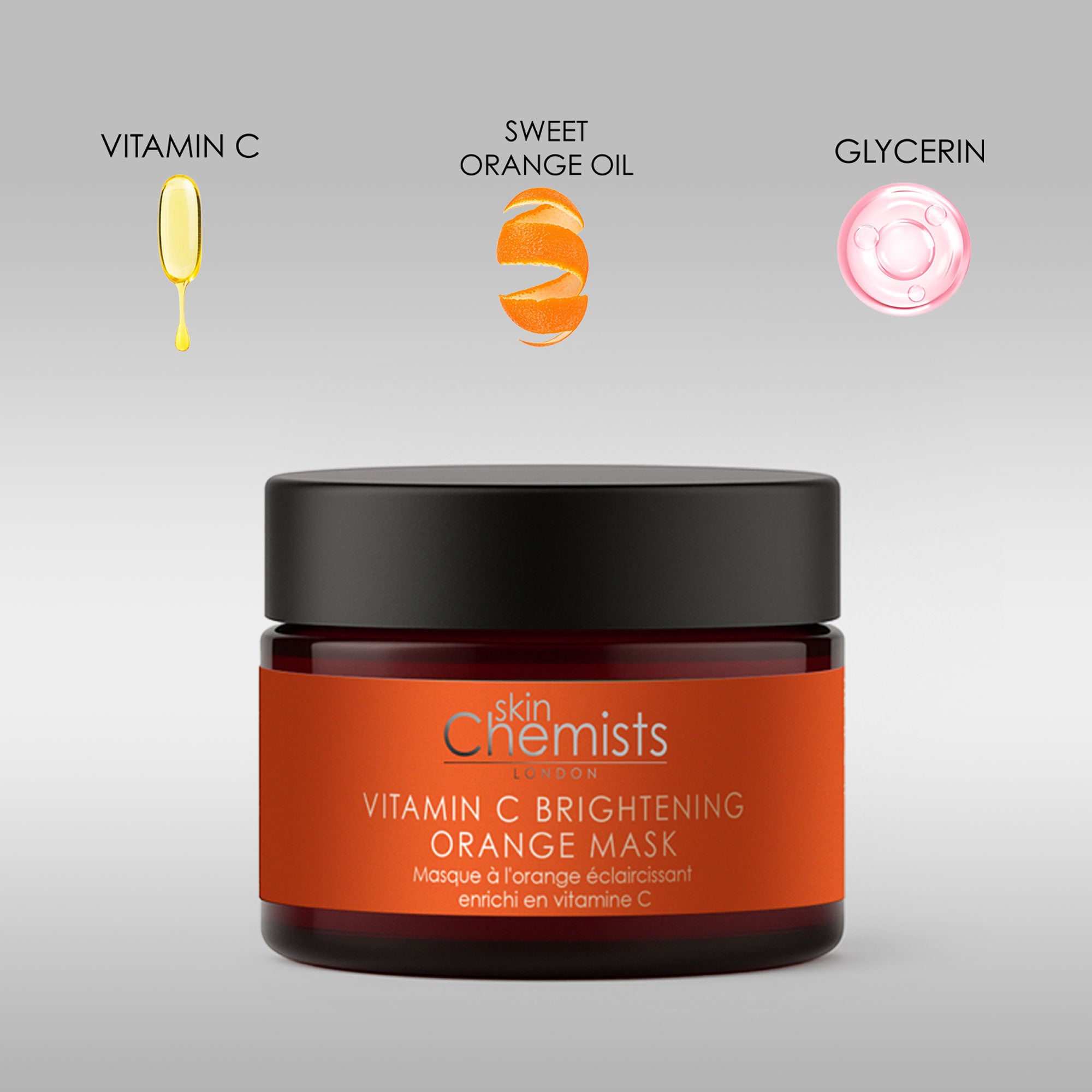 Masque éclaircissant à la vitamine C et à l'orange 50 ml