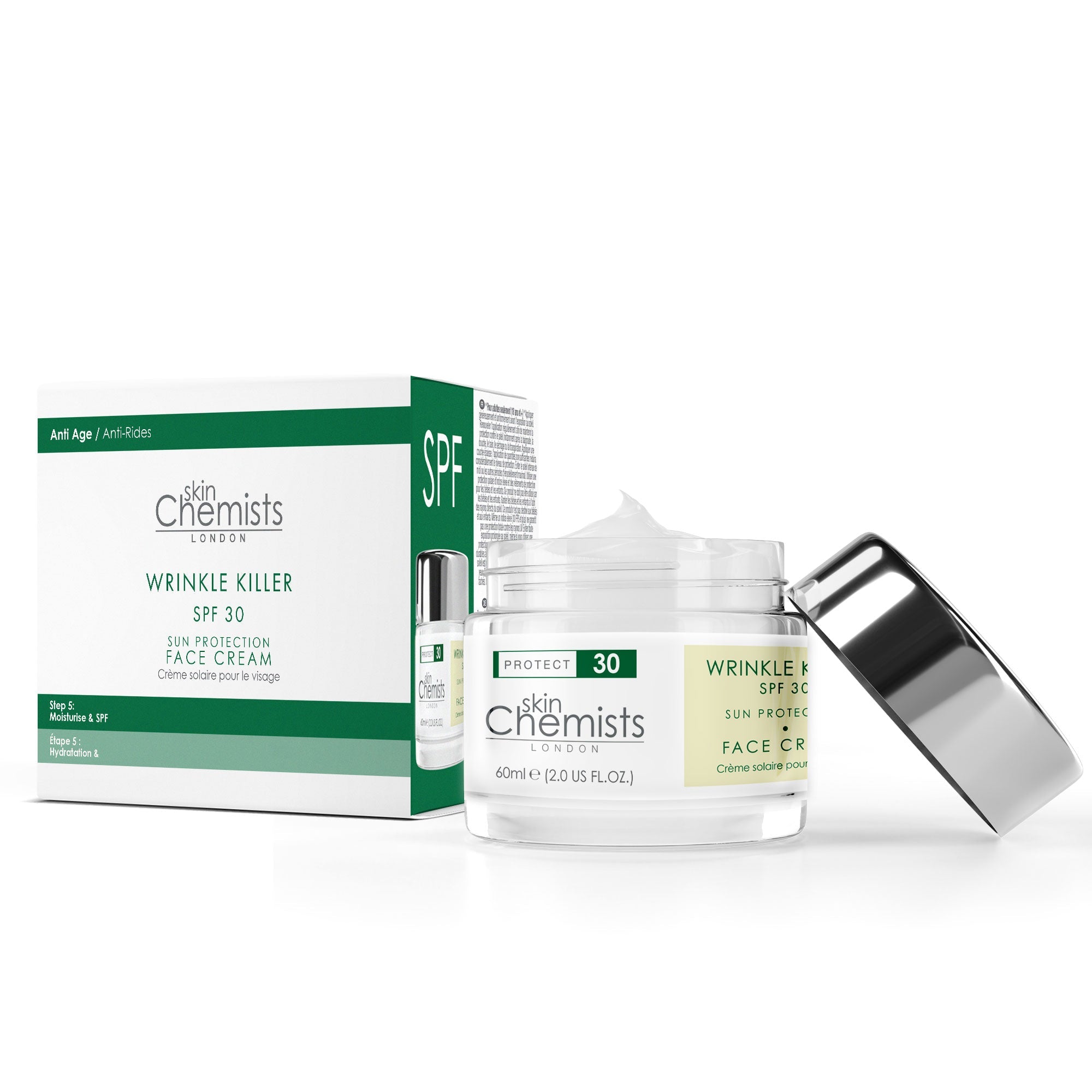 Faltenbekämpfende Tagescreme mit Sonnenschutz LSF 30, 2 x 60 ml, Doppelpackung