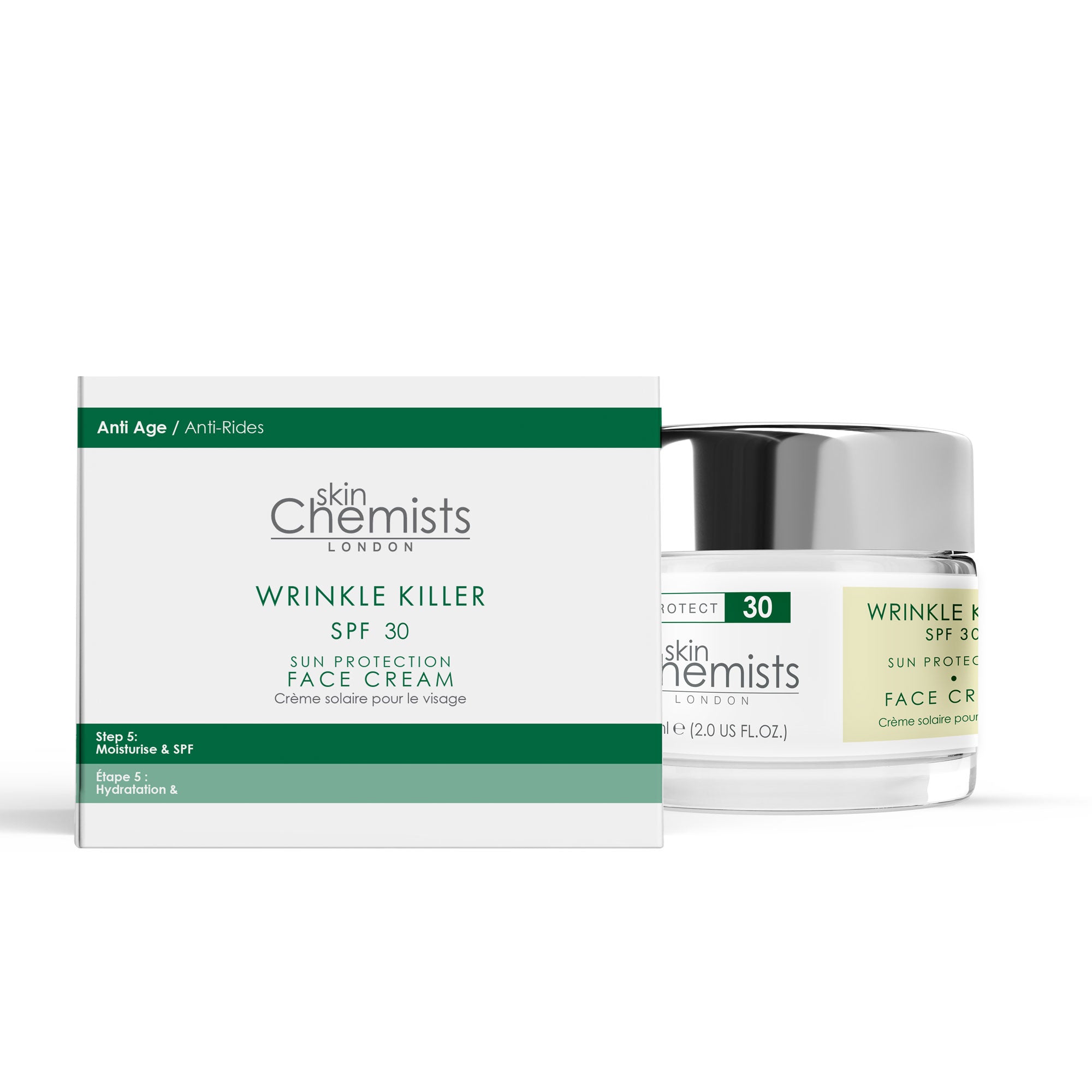 Faltenbekämpfende Tagescreme mit Sonnenschutz LSF 30, 60 ml