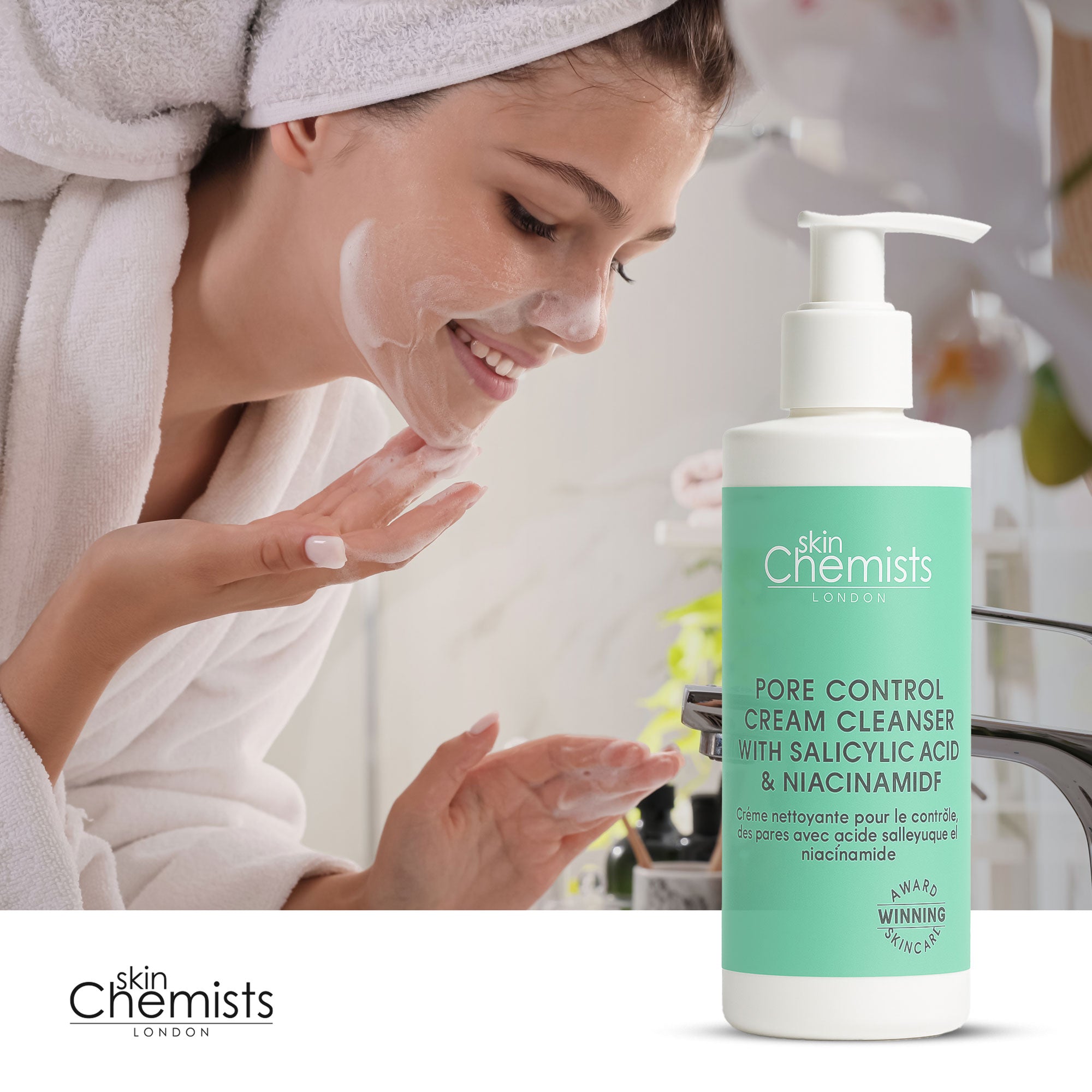 Porenverfeinernde Creme-Reinigungslotion mit Salicylsäure und Niacinamid, 200 ml