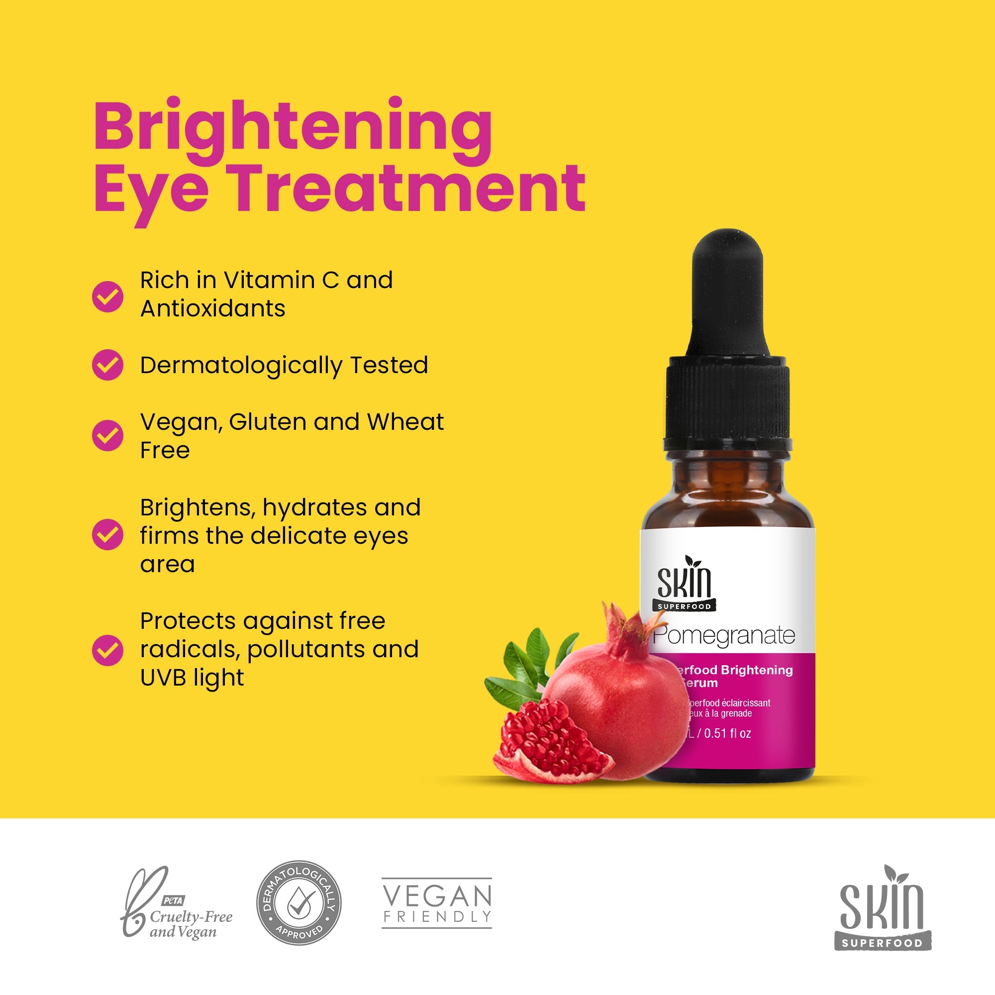 Pomegranate Superfood Brightening Eye Serum 15ml Twin Value Savings Pack