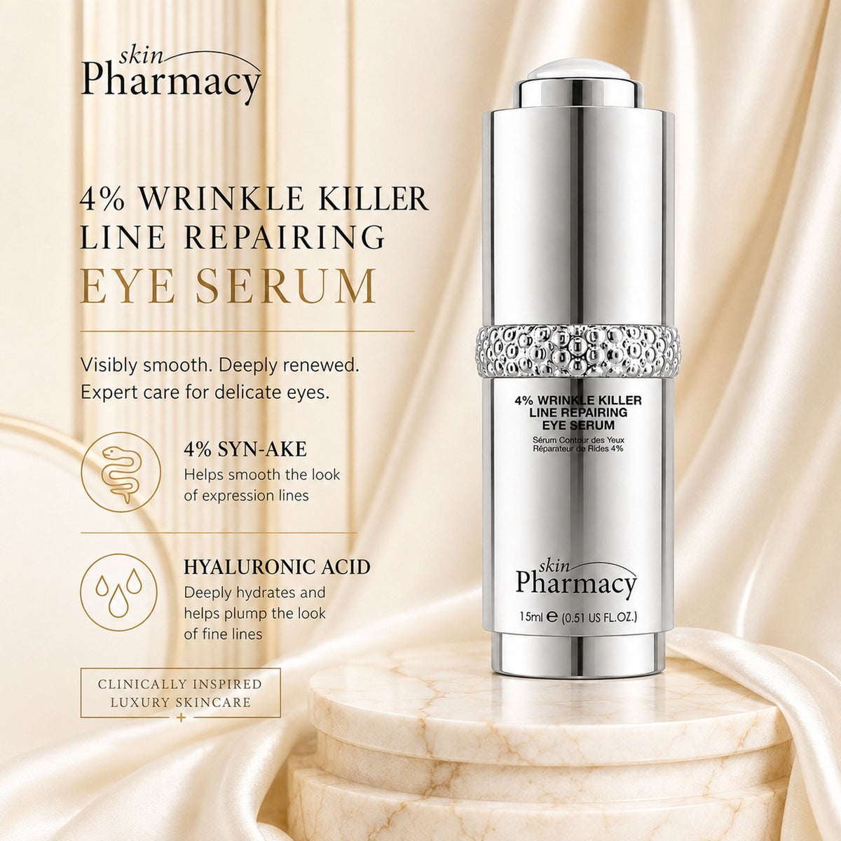 4% Wrinkle Killer Line Repairing Anti-Ageing Eye Serum 15ml