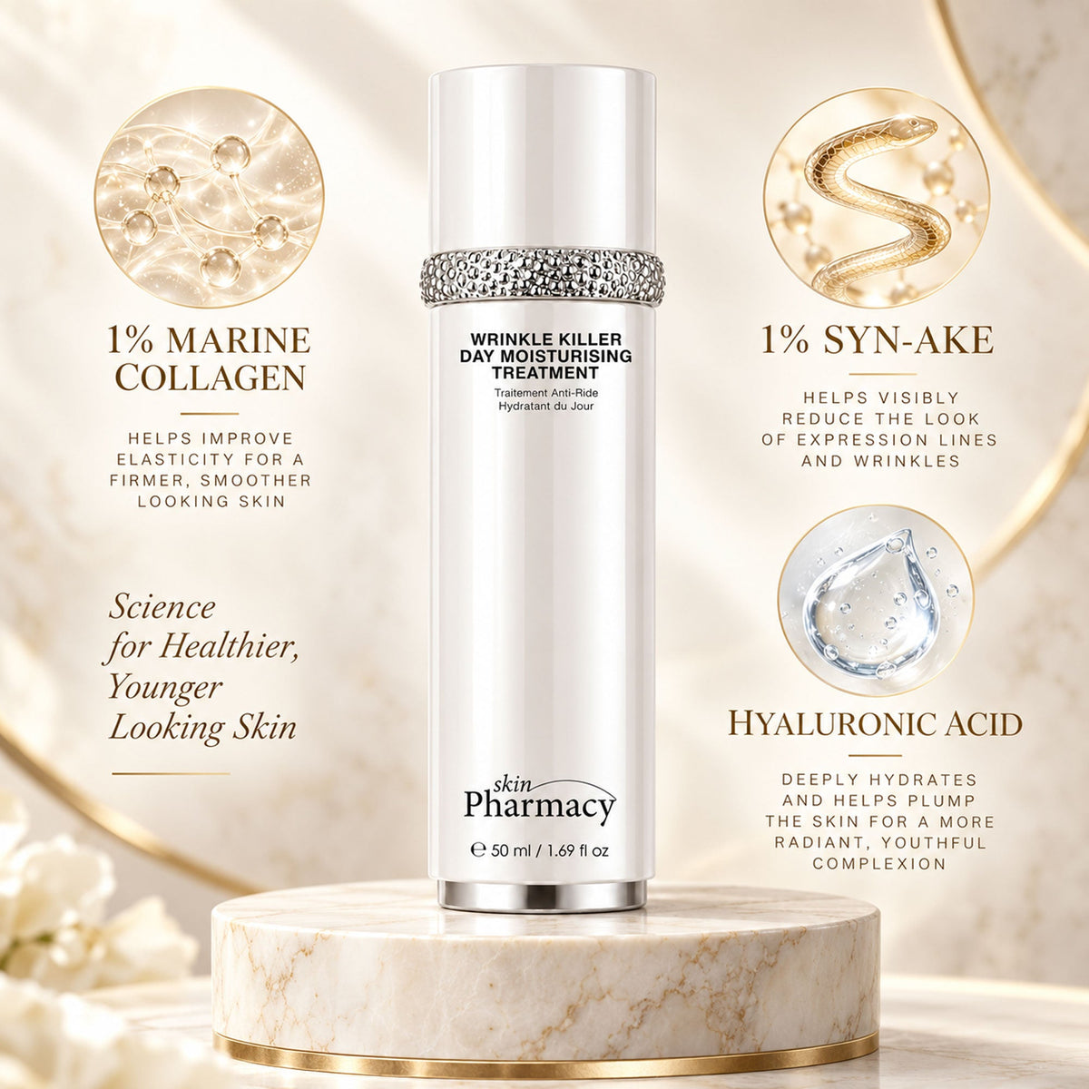 Soin hydratant de jour anti-âge Wrinkle Killer 1 % 50ml