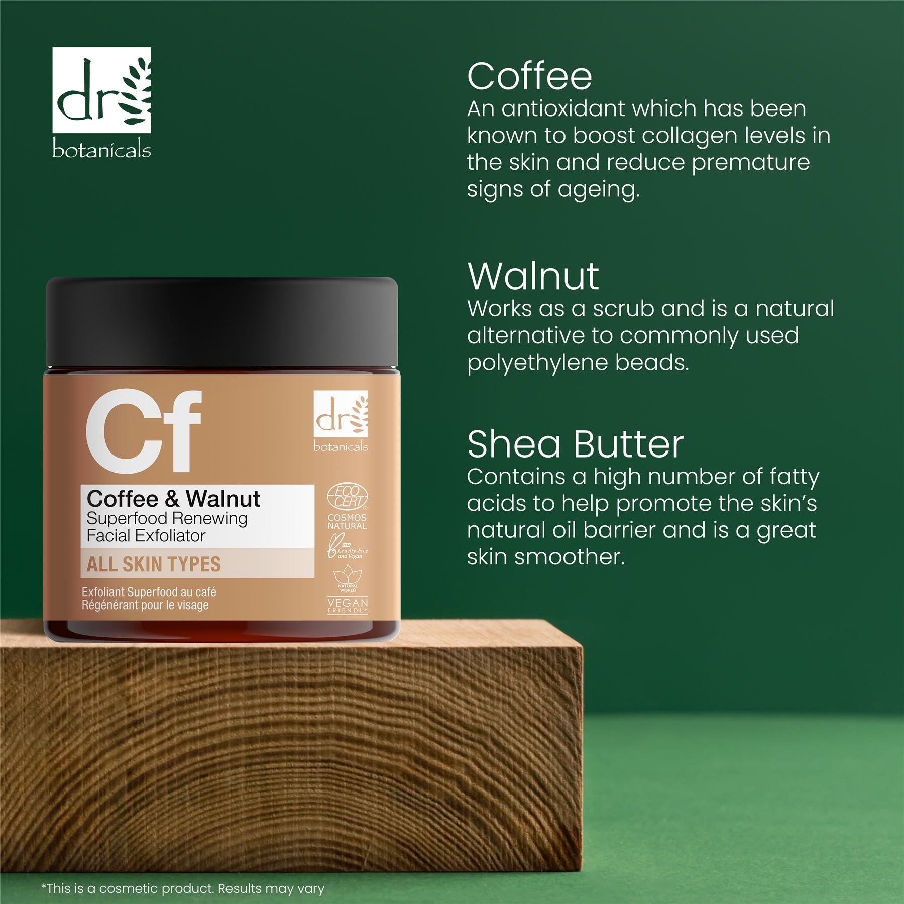 Hochwirksames Kaffee-Superfood-Gesichtspeeling 60 ml