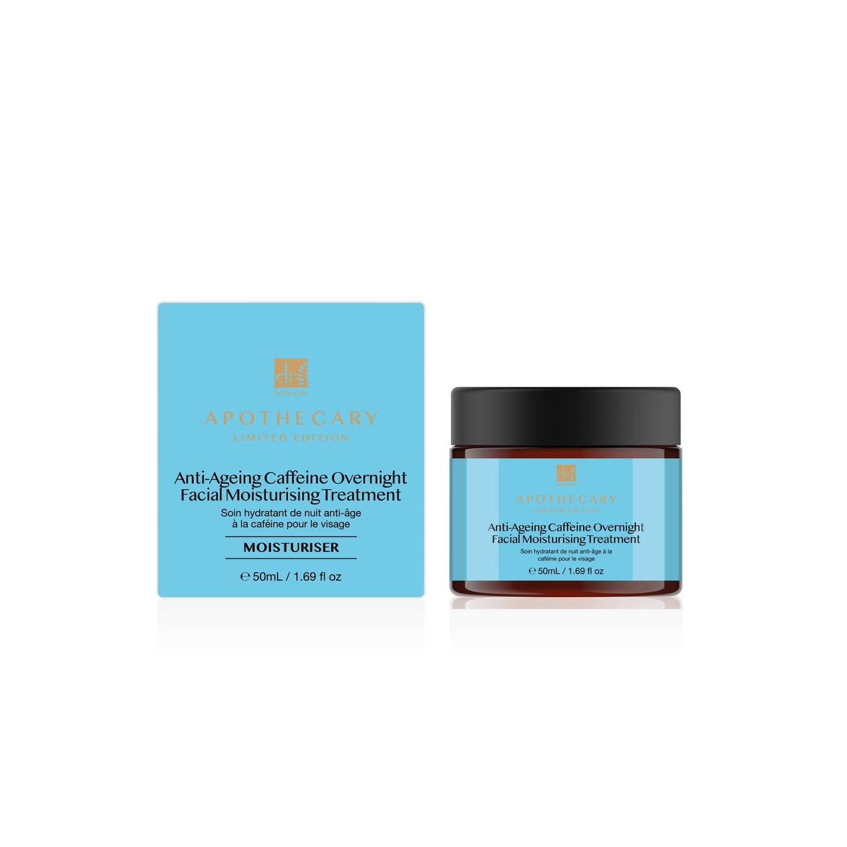 Anti-Ageing Caffeine Overnight Facial Moisturising Treatment 50ml + Unique Treatments Seaweed Repairing and Restoring Anti-Ageing Day Moisturiser - skinChemists