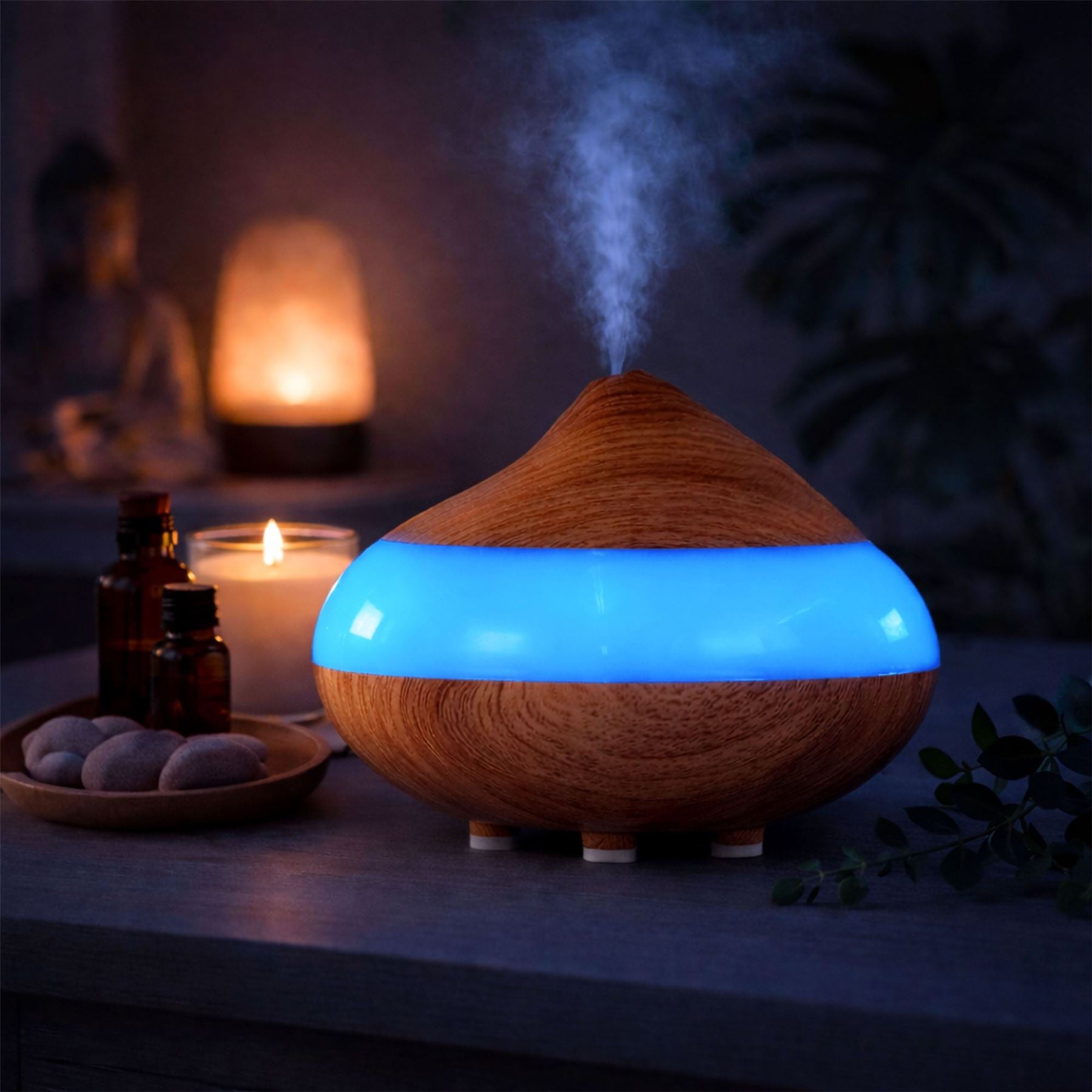 Bio-Balancing Wooden Aroma Digital Diffuser Clear Panel