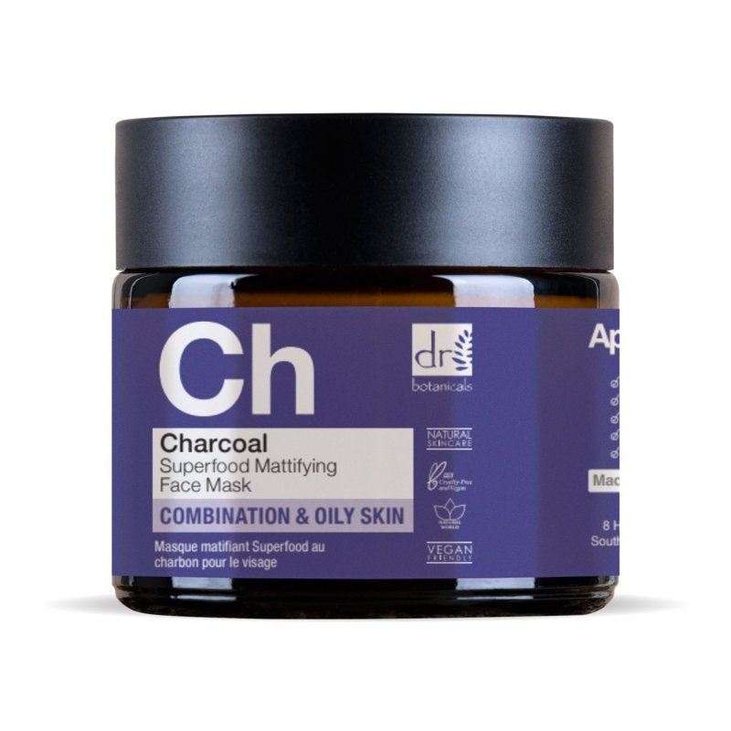 Mattierende Gesichtsmaske mit Aktivkohle und Superfood-Gesichtspflege, 60 ml
