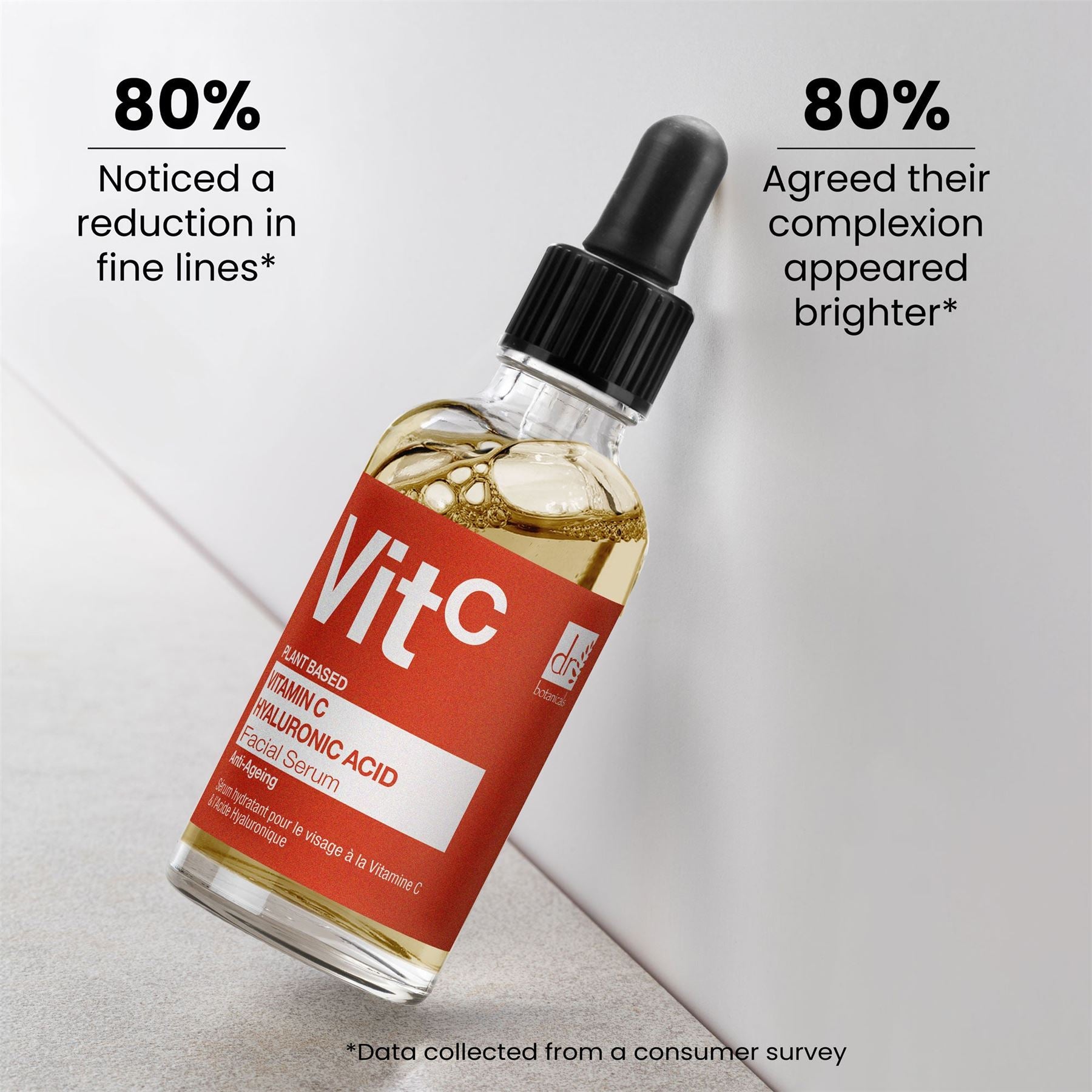 Feuchtigkeitsspendendes Gesichtsserum mit 5 % Vitamin C und 2 % Hyaluronsäure, 30 ml