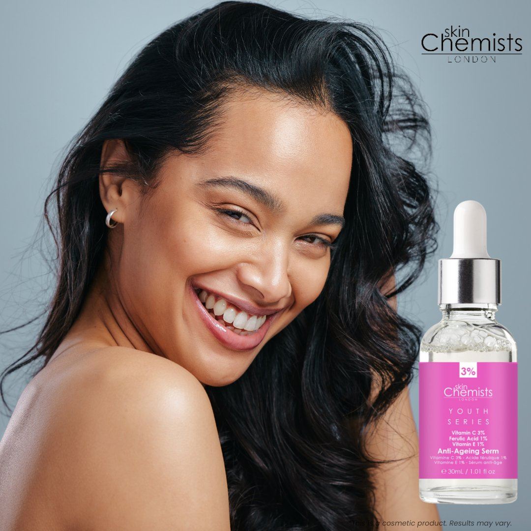 Anti-Aging-Serum der Youth Series mit 3 % Vitamin C, 1 % Ferulasäure und 1 % Vitamin E, 30 ml