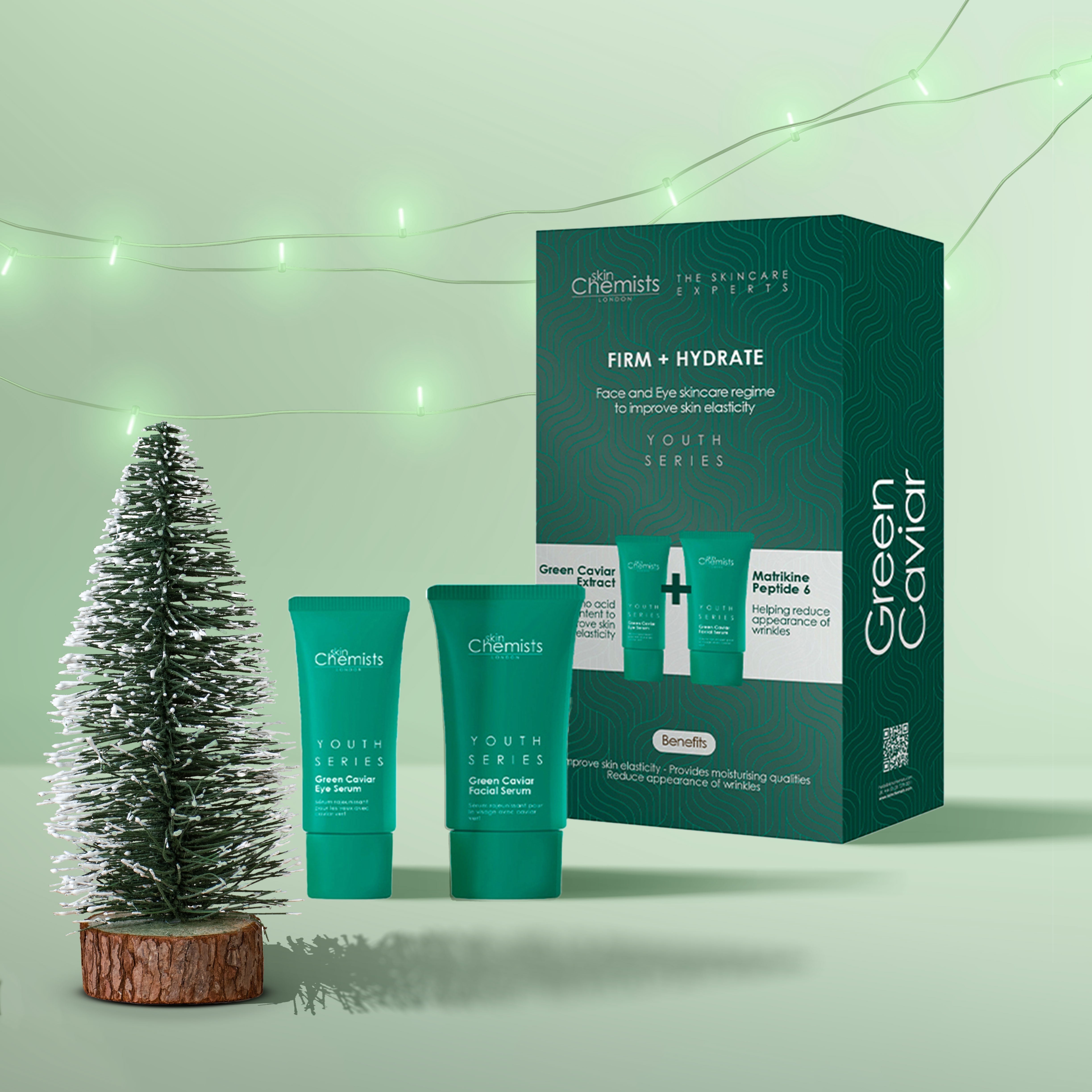 Sérum contour des yeux au caviar vert de la gamme Jeunesse + Sérum visage au caviar vert