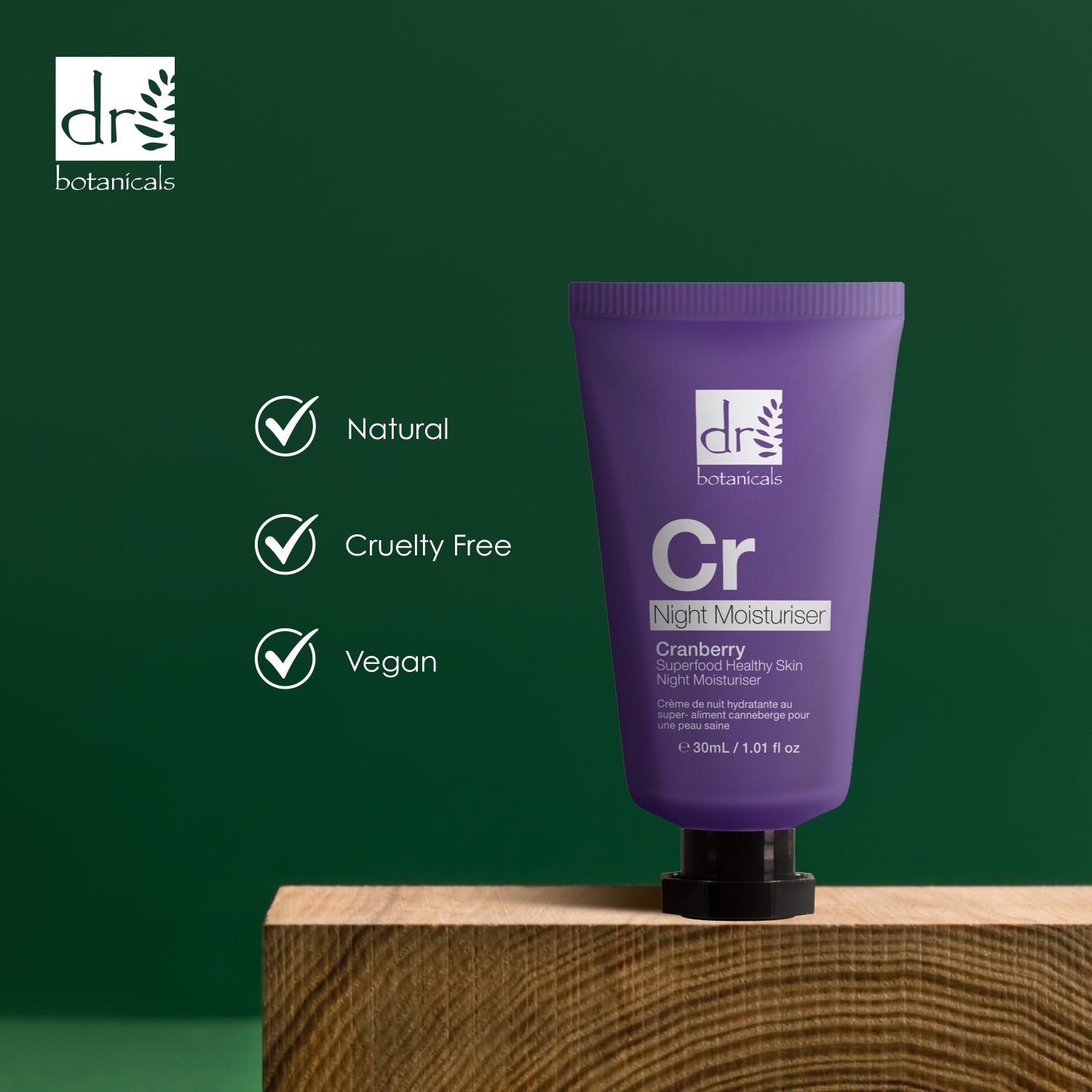 Cranberry Superfood Feuchtigkeitscreme für gesunde Haut, Nachtcreme, 30 ml