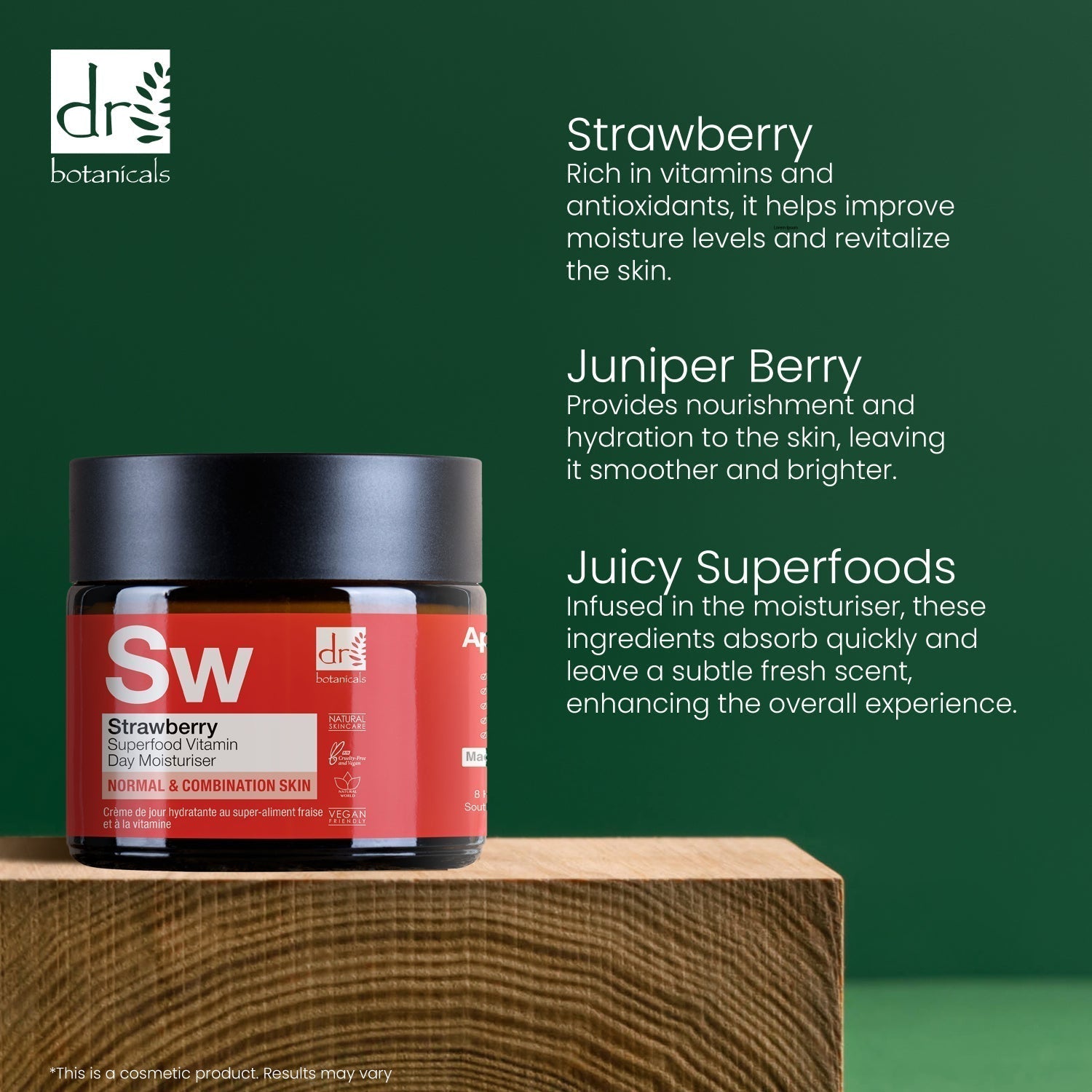 Hochwertige Tagescreme mit Erdbeer-Vitamin C, 60 ml