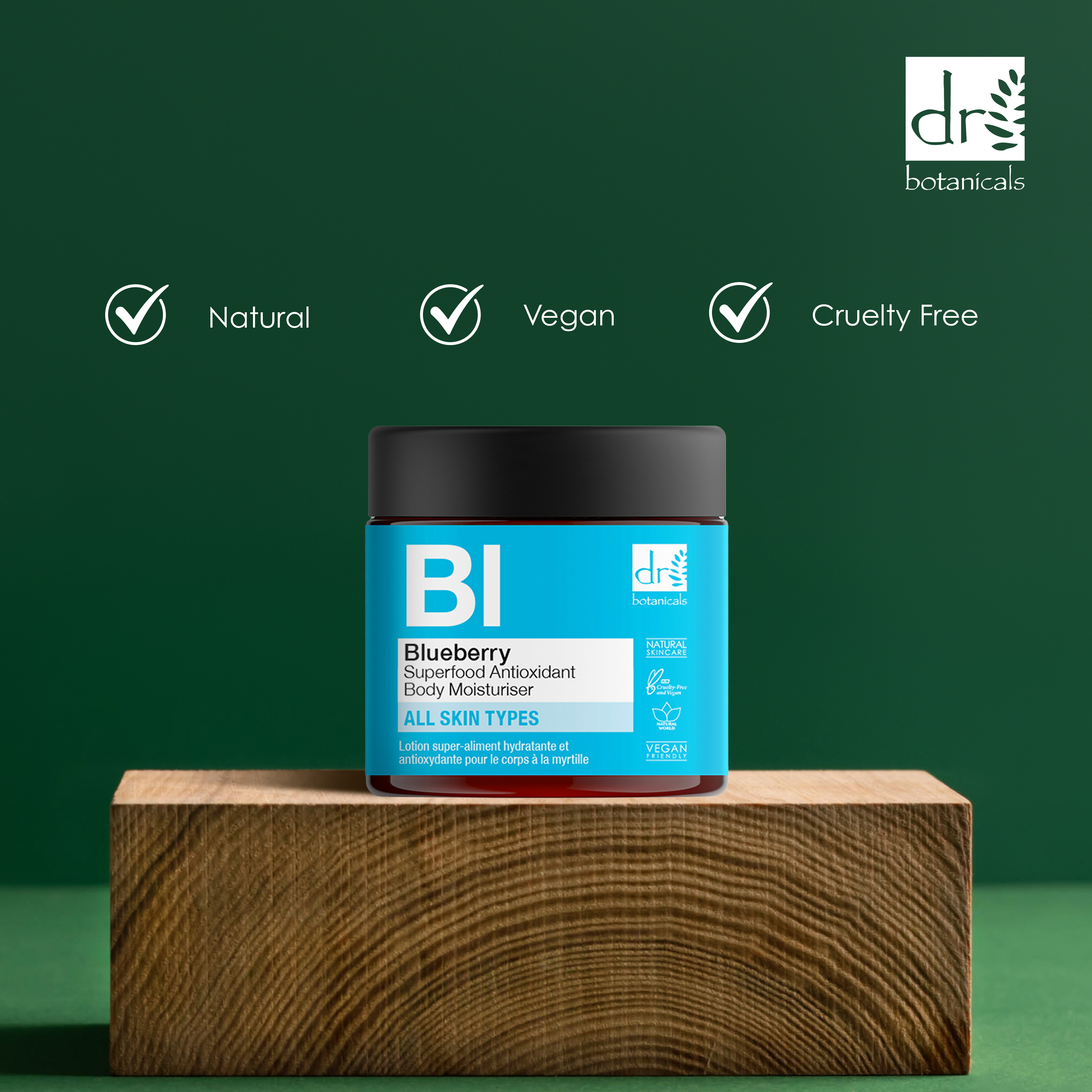 Hochwertige, antioxidative Körperlotion mit Blaubeeren-Superfood, 60 ml