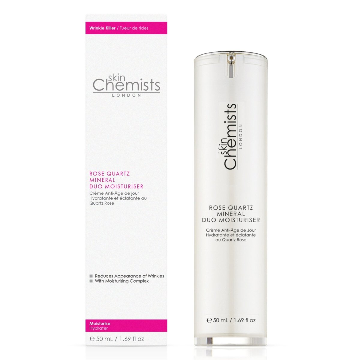 Rosenquarz-Mineralien-Duo für Augen und Gesicht