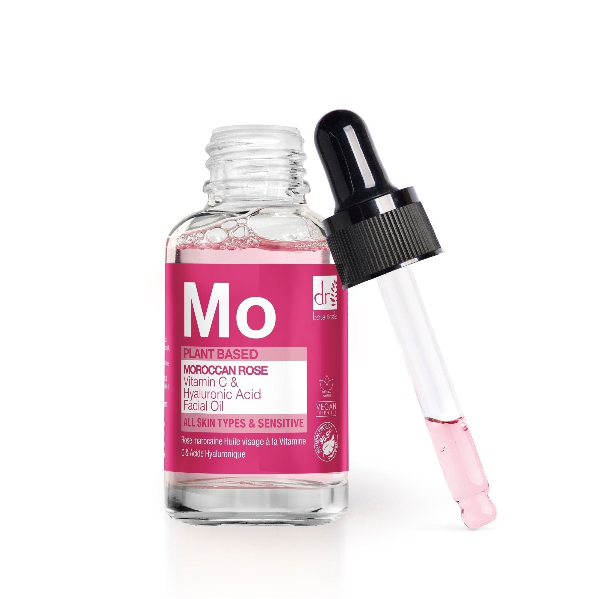 Marokkanisches Rosen-Gesichtsöl mit Hyaluronsäure und Vitamin C, 15 ml