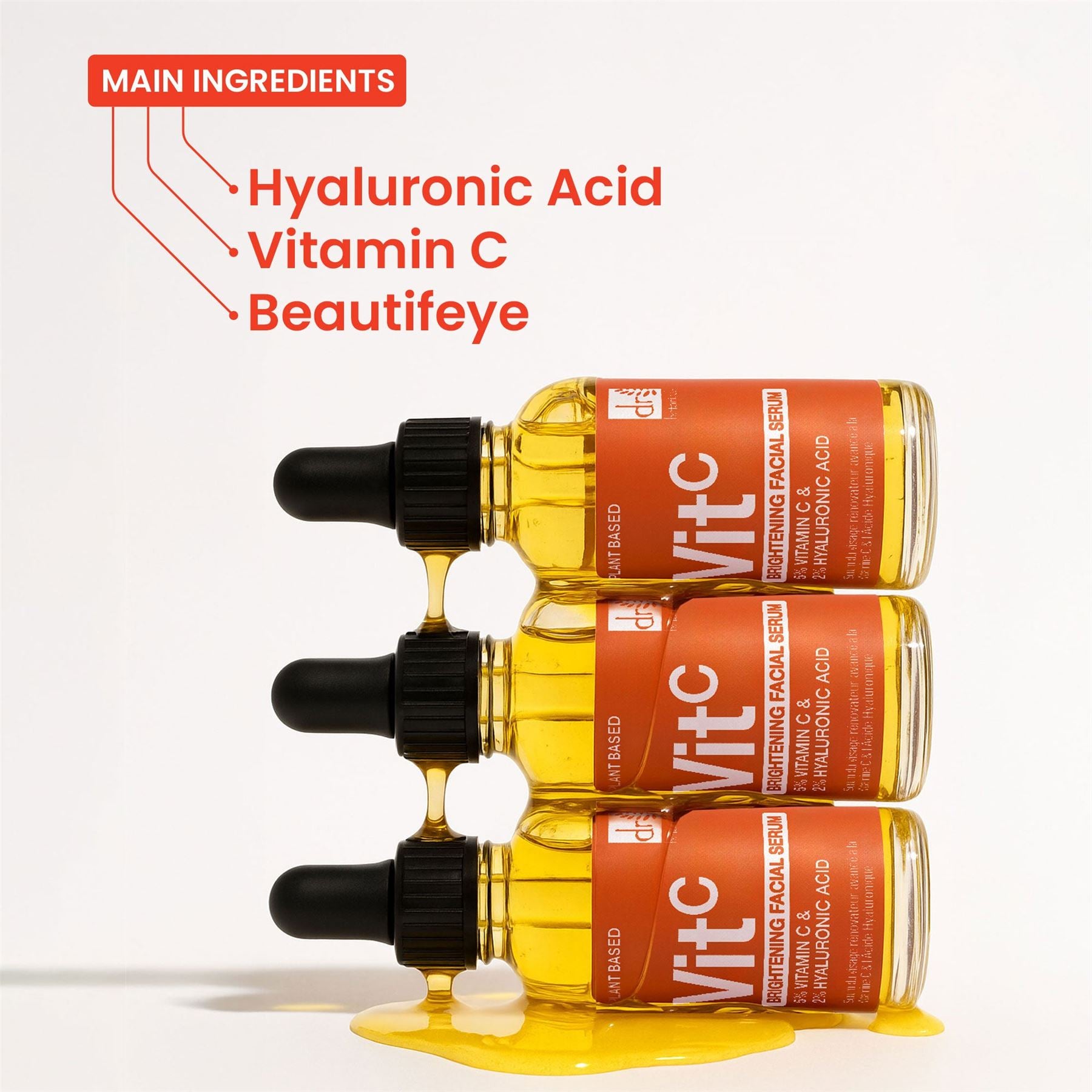 Aufhellendes Gesichtsserum mit 5 % Vitamin C und 2 % Hyaluronsäure – 30 ml