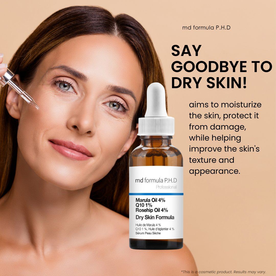 Serum für trockene Haut mit 4 % Marulaöl, 1 % Q10 und 4 % Hagebuttenöl, 30 ml