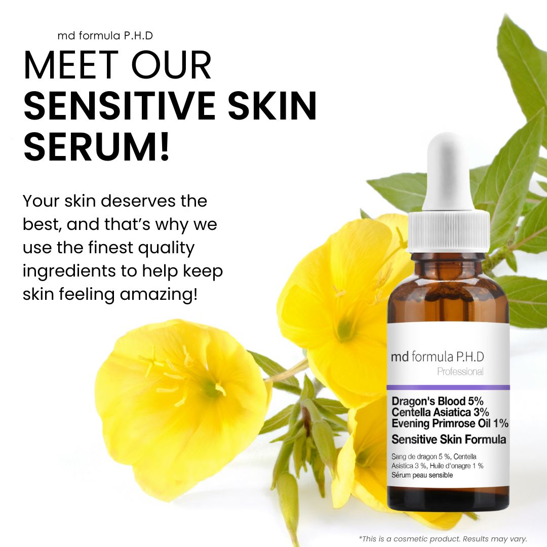 Sérum pour peaux sensibles à base de sang de dragon 5 %, de centella asiatica 3 %, d'huile d'onagre 1 % (30 ml)