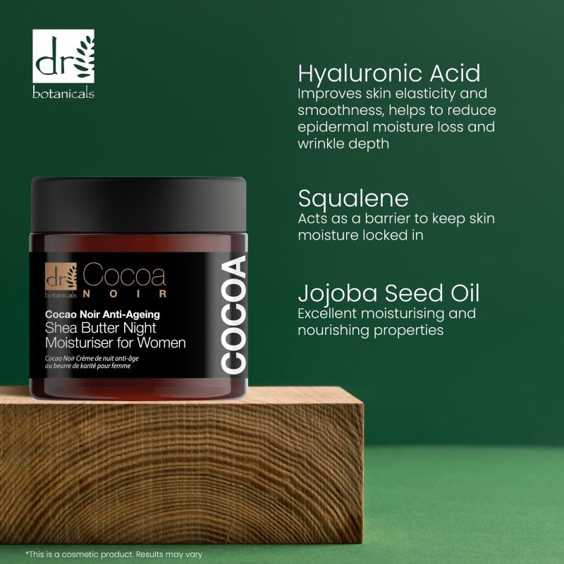 Cocoa Noir Anti-Ageing Shea Butter Night Moisturiser 60ml - skinChemists